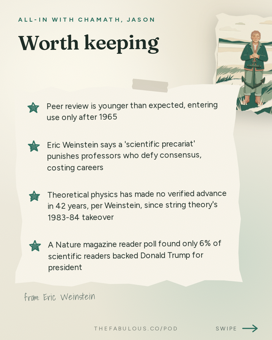 Worth keeping — All-In with Chamath, Jason, Sacks & Friedberg: Eric Weinstein: The Scientific Precariat, China's Brain Drain, Physics Stagnation, String Theory's Collapse & UAPs