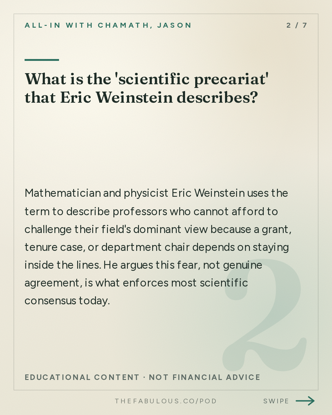 What is the 'scientific precariat' that Eric Weinstein describes? — All-In with Chamath, Jason, Sacks & Friedberg: Eric Weinstein: The Scientific Precariat, China's Brain Drain, Physics Stagnation, String Theory's Collapse & UAPs