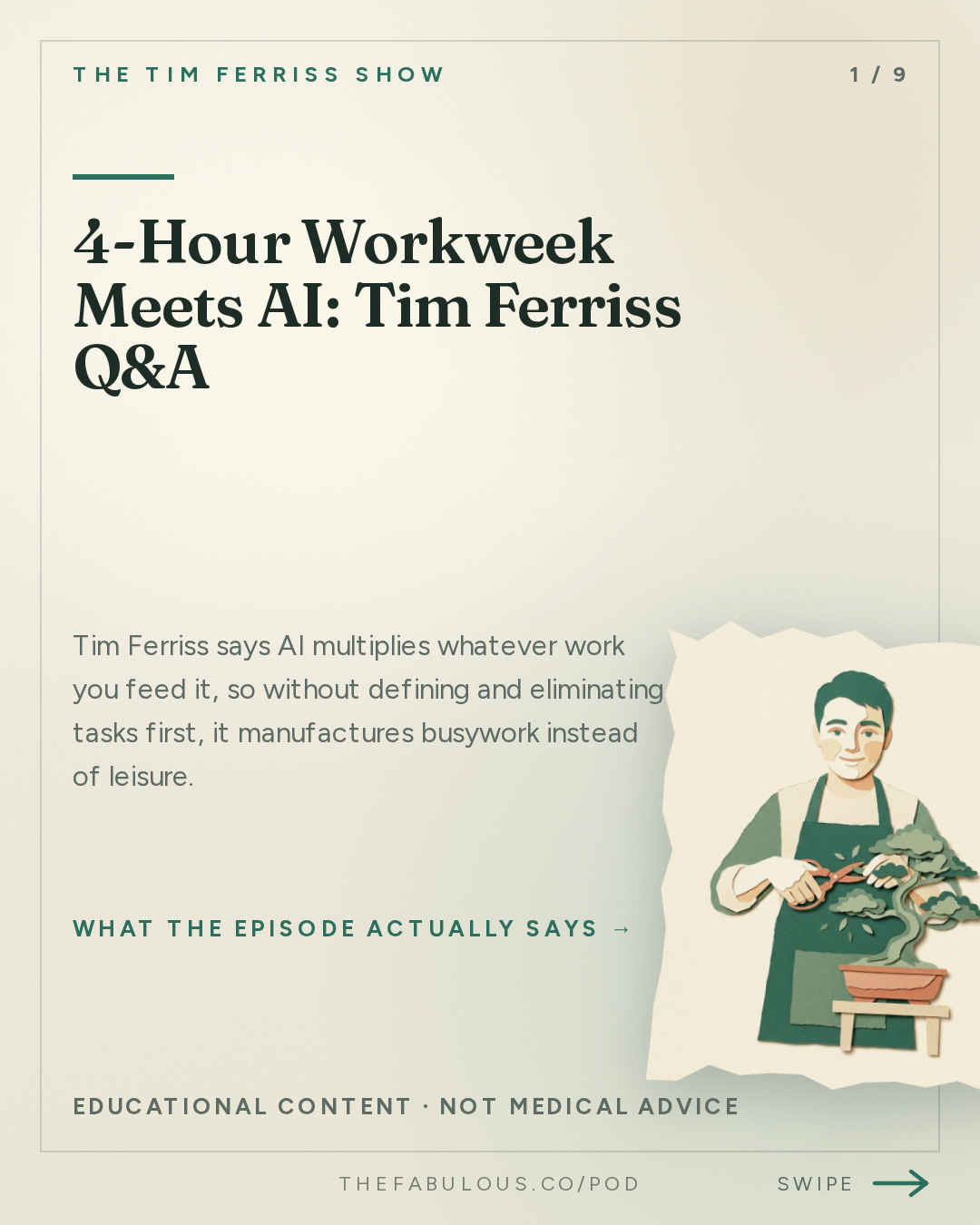 4-Hour Workweek Meets AI: Tim Ferriss Q&A — The Tim Ferriss Show: #887: Q&A with Tim — The 4-Hour Workweek in a World of AI, Rebuilding Personal Agency, The 4-Hour Body After 40, and More