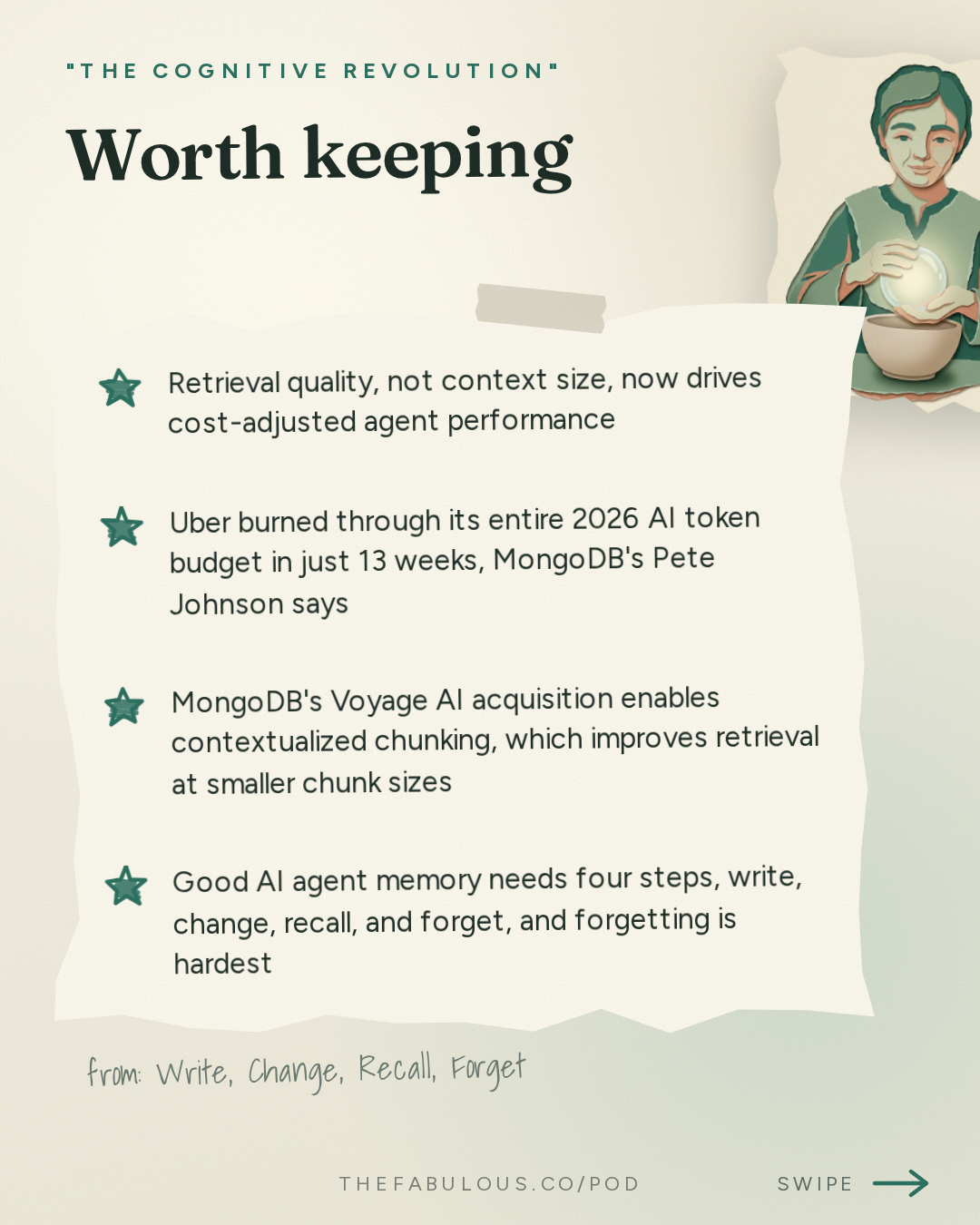 Worth keeping — "The Cognitive Revolution" : Write, Change, Recall, Forget: MongoDB's Pete Johnson on How Retrieval Drives Agent Performance