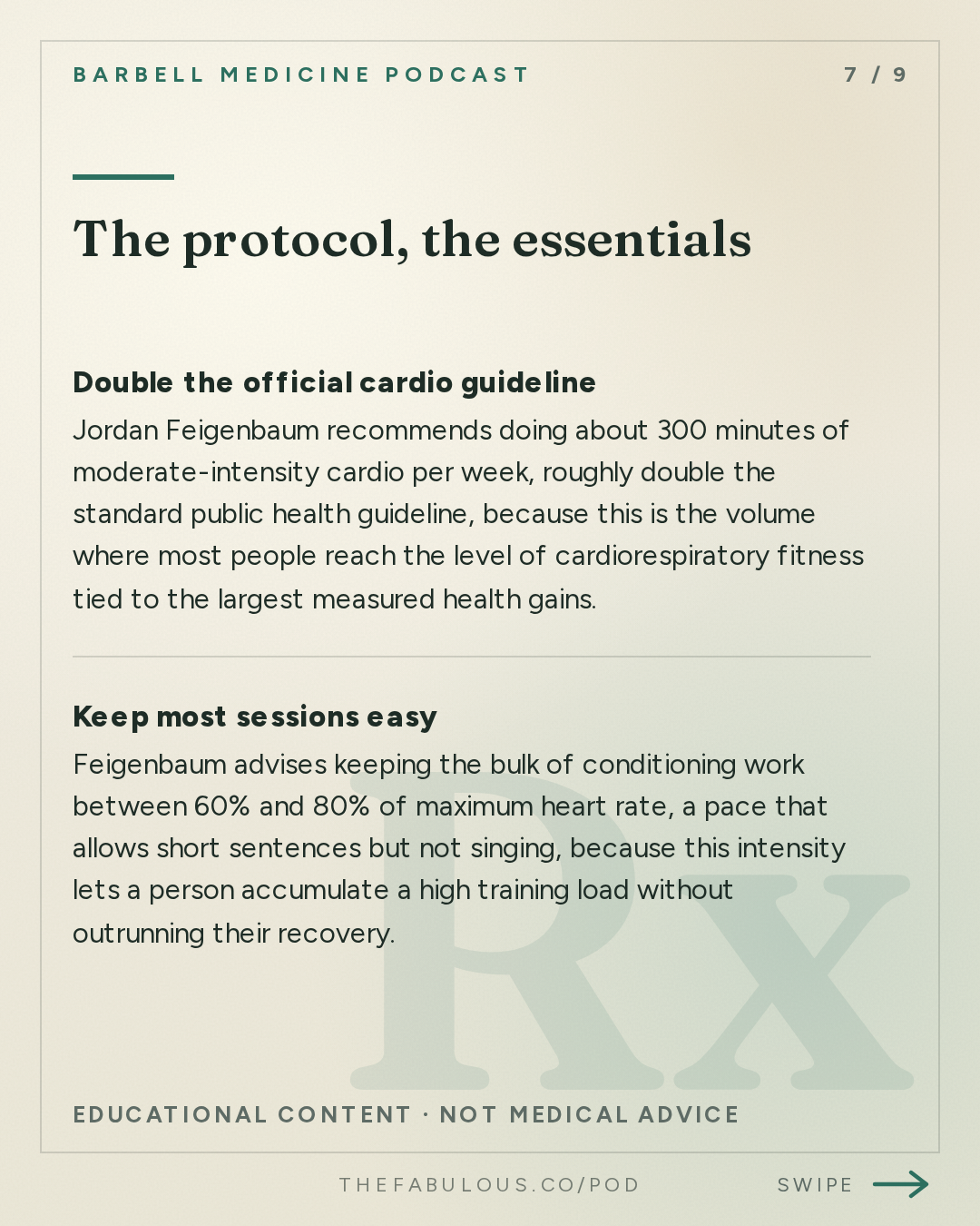 The protocol, the essentials — Barbell Medicine Podcast: How Much Cardio Should You Do? How Much is Too Much?