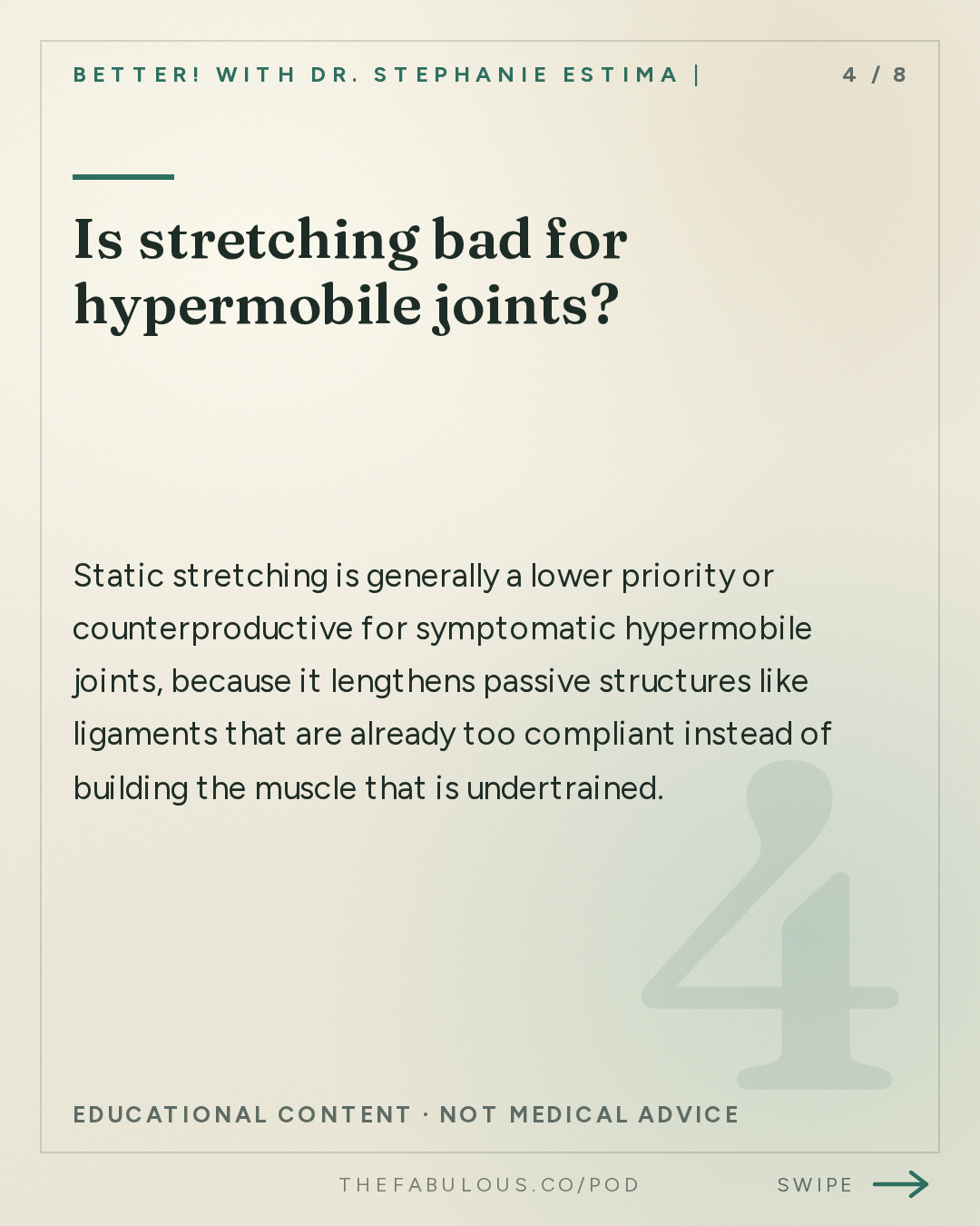 Is stretching bad for hypermobile joints? — BETTER! with Dr. Stephanie Estima | Strength, Body Composition & Perimenopause: Hypermobile? Yes, You Can Strength Train (Here's How to Do It Safely)