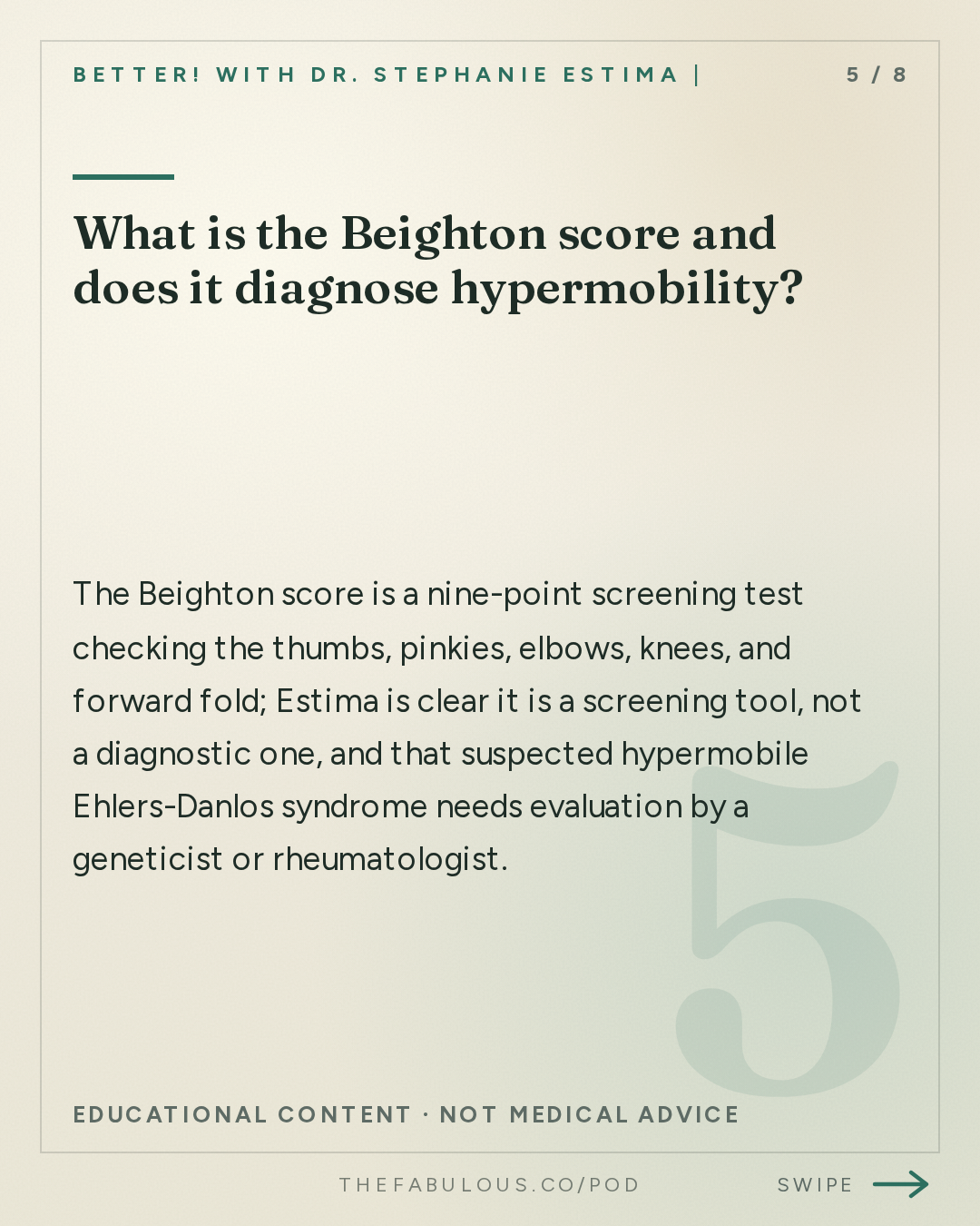 What is the Beighton score and does it diagnose hypermobility? — BETTER! with Dr. Stephanie Estima | Strength, Body Composition & Perimenopause: Hypermobile? Yes, You Can Strength Train (Here's How to Do It Safely)