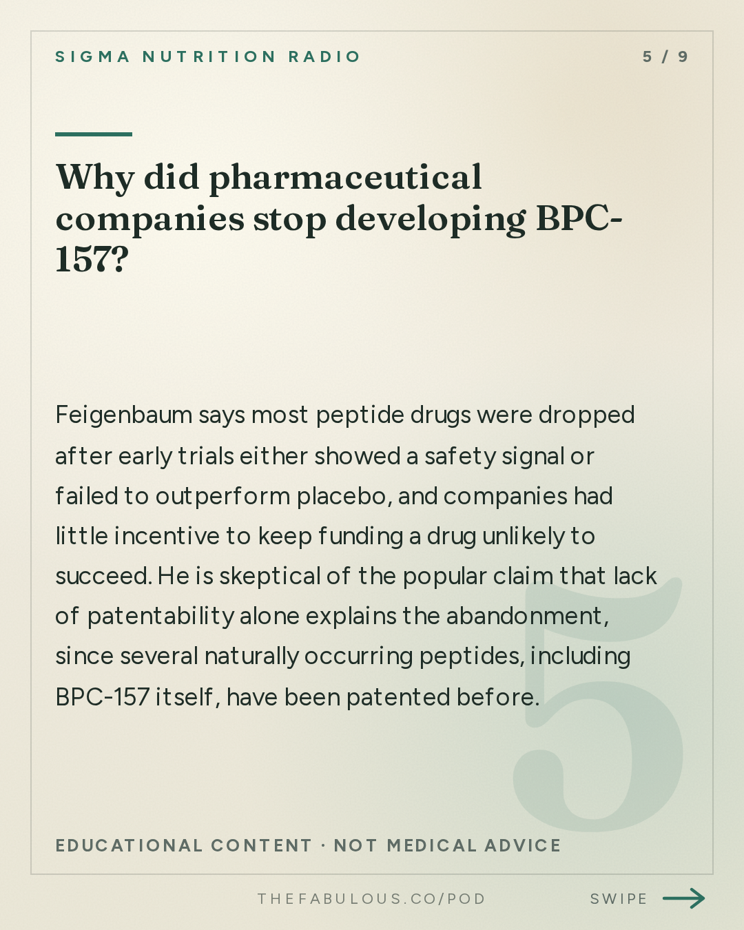 Why did pharmaceutical companies stop developing BPC-157? — Sigma Nutrition Radio: #620: BPC-157 and Peptide Medications: What Do We Know? – Jordan Feigenbaum, MD