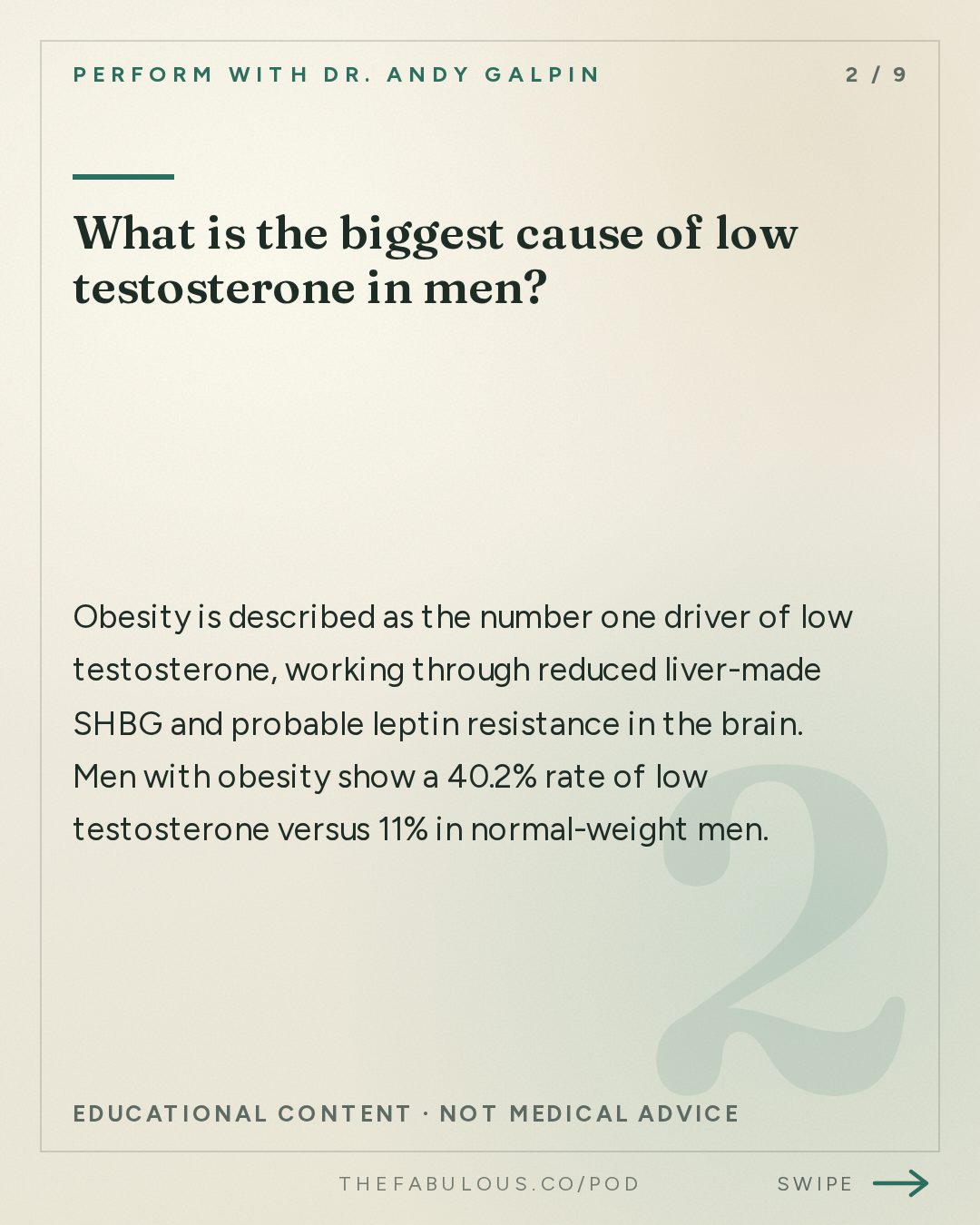 What is the biggest cause of low testosterone in men? — Perform with Dr. Andy Galpin: Testosterone Explained (Low T, Muscle Growth, Aging & TRT) | Dr. Ben House