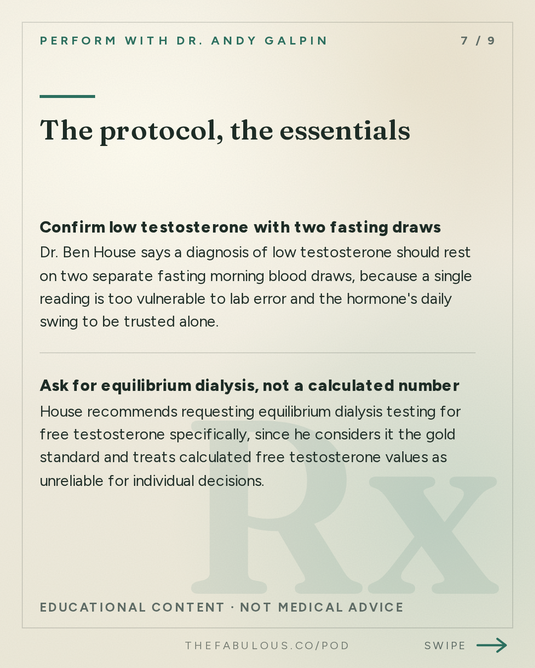The protocol, the essentials — Perform with Dr. Andy Galpin: Testosterone Explained (Low T, Muscle Growth, Aging & TRT) | Dr. Ben House