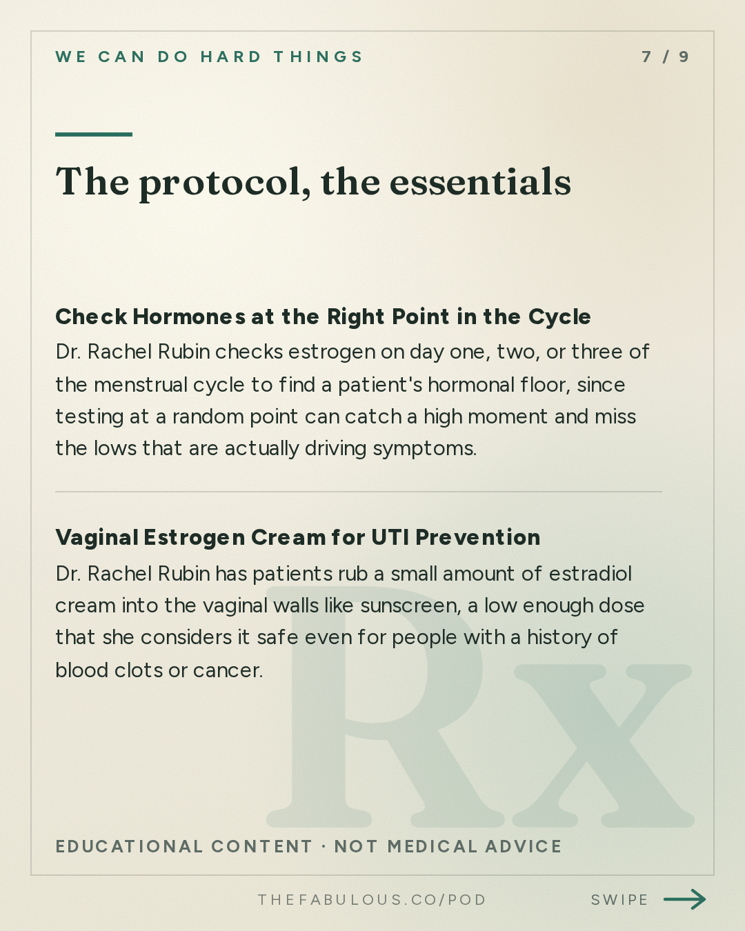 The protocol, the essentials — We Can Do Hard Things: Finally, Menopause Relief: How Did We Not Know This? with Dr. Rachel Rubin