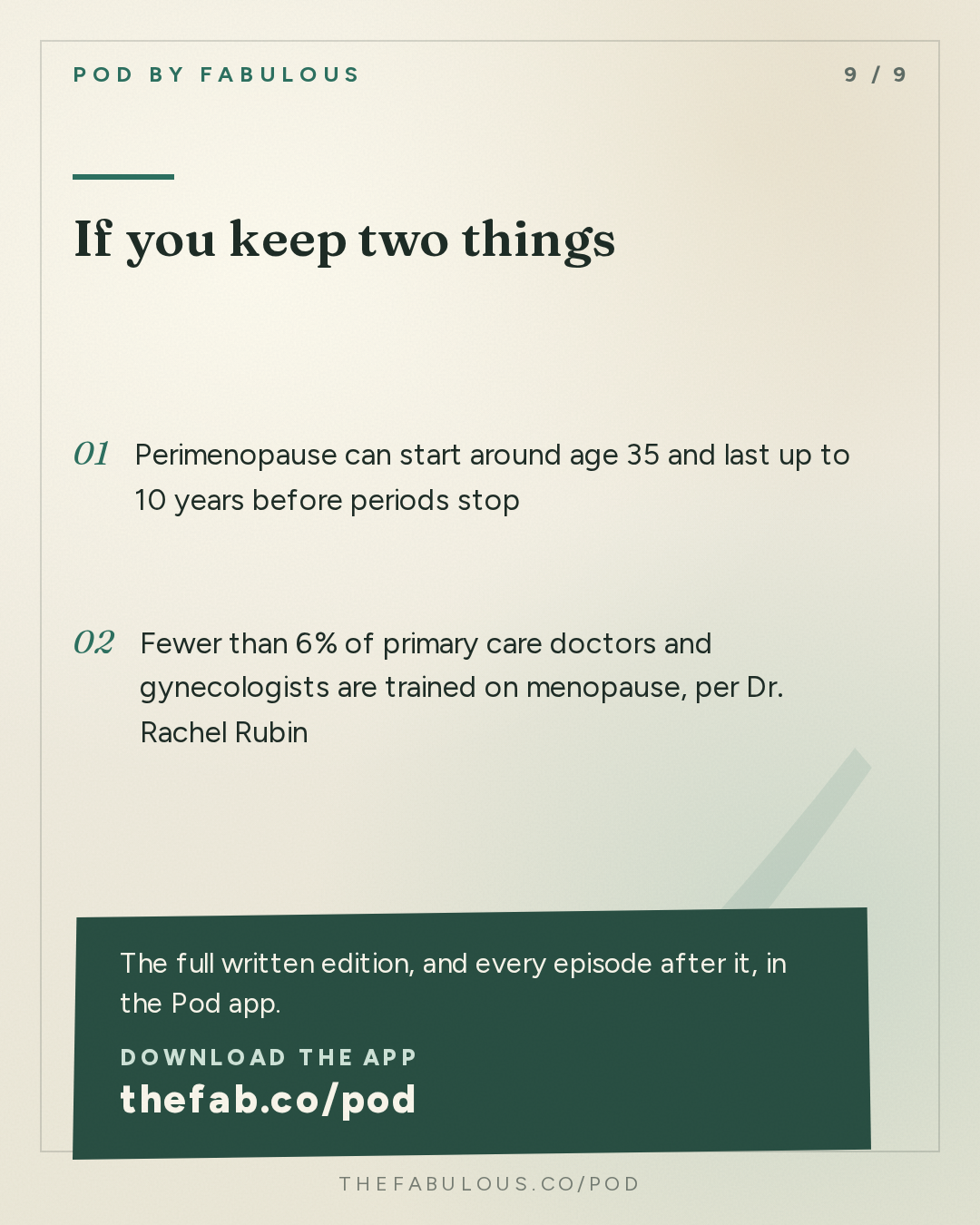 If you keep two things — We Can Do Hard Things: Finally, Menopause Relief: How Did We Not Know This? with Dr. Rachel Rubin 