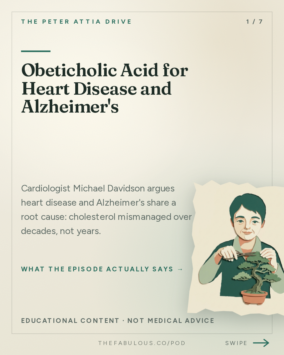 Obeticholic Acid for Heart Disease and Alzheimer's — The Peter Attia Drive: #407 ‒ Preventing cardiovascular and Alzheimer's disease: lowering LDL early, APOE4, and promising new therapies | Michael Davidson, M.D.