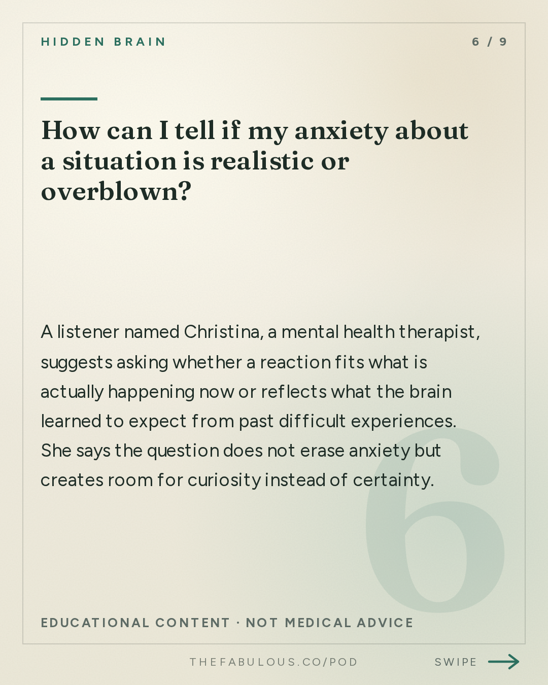 How can I tell if my anxiety about a situation is realistic or overblown? — Hidden Brain: Why Am I Unhappy?