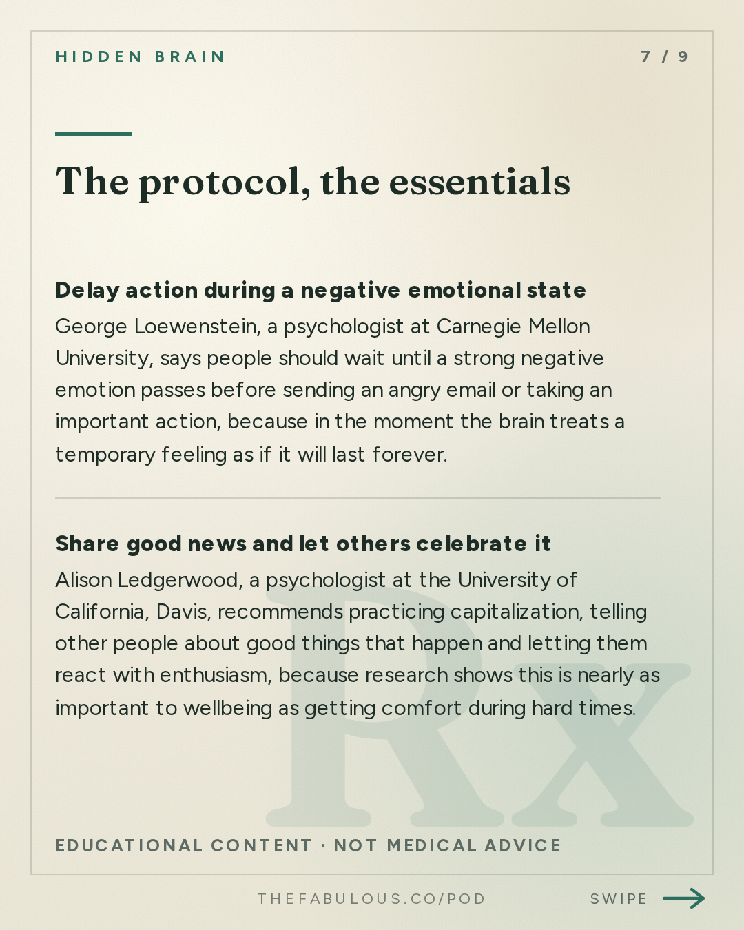 The protocol, the essentials — Hidden Brain: Why Am I Unhappy?