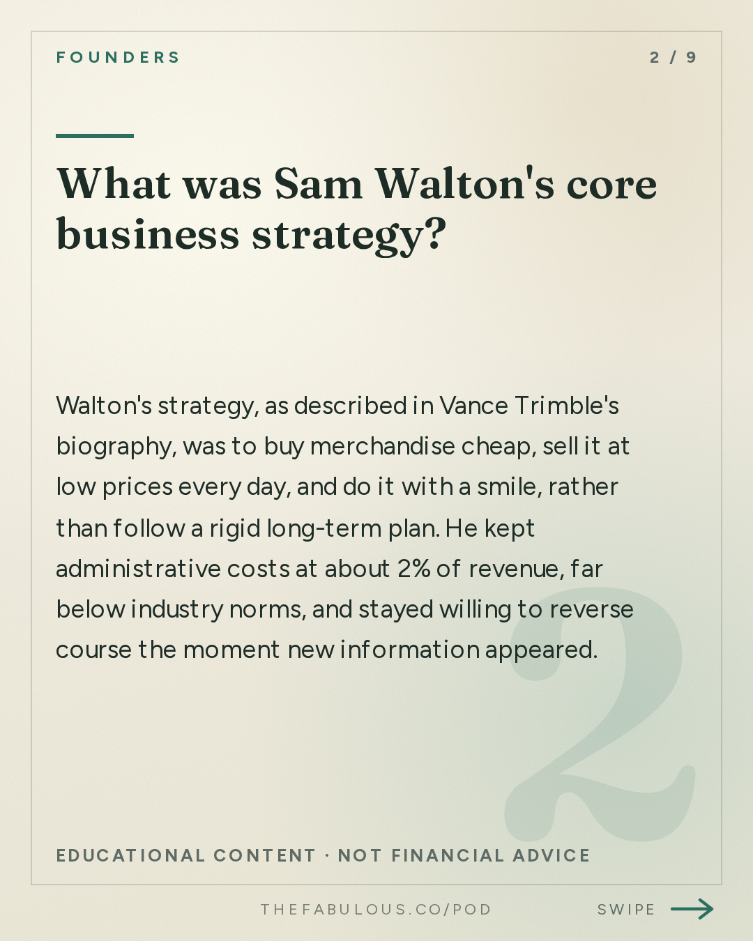 What was Sam Walton's core business strategy? — Founders: #434 Sam Walton
