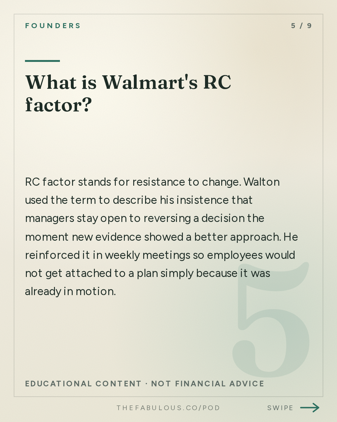 What is Walmart's RC factor? — Founders: #434 Sam Walton