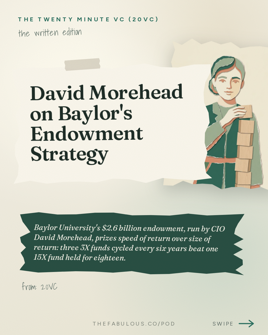 David Morehead on Baylor's Endowment Strategy — The Twenty Minute VC (20VC): Venture Capital | Startup Funding | The Pitch: 20VC: How LPs Allocate to Venture in 2026: What They Want, What They Do Not Want | Why Fund Multiple Does Not Matter Without a Timeline | Why Velocity of Cashback is the Most Important Thing with David Morehead, CIO @ Baylor