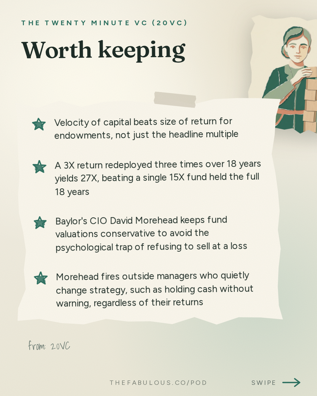 Worth keeping — The Twenty Minute VC (20VC): Venture Capital | Startup Funding | The Pitch: 20VC: How LPs Allocate to Venture in 2026: What They Want, What They Do Not Want | Why Fund Multiple Does Not Matter Without a Timeline | Why Velocity of Cashback is the Most Important Thing with David Morehead, CIO @ Baylor