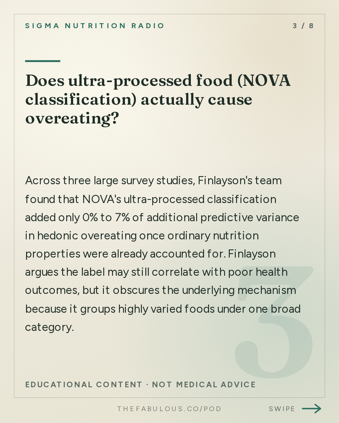 Does ultra-processed food (NOVA classification) actually cause overeating? — Sigma Nutrition Radio: #621: Hedonic Overeating, Food Wanting and Impact of Perception – Prof. Graham Finlayson