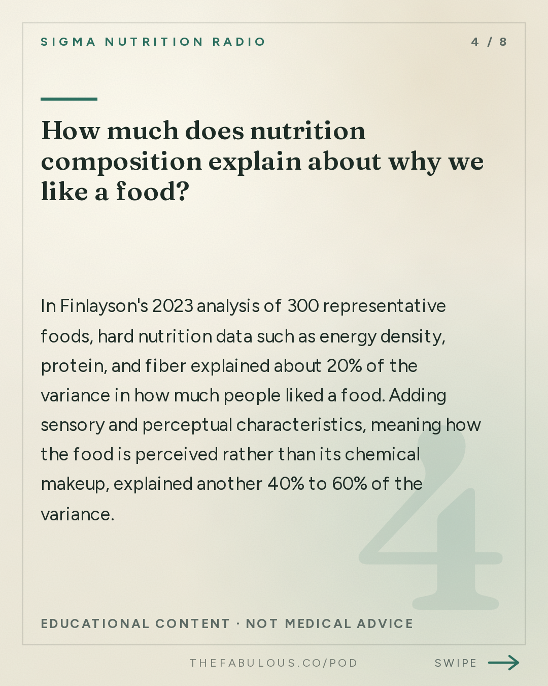 How much does nutrition composition explain about why we like a food? — Sigma Nutrition Radio: #621: Hedonic Overeating, Food Wanting and Impact of Perception – Prof. Graham Finlayson