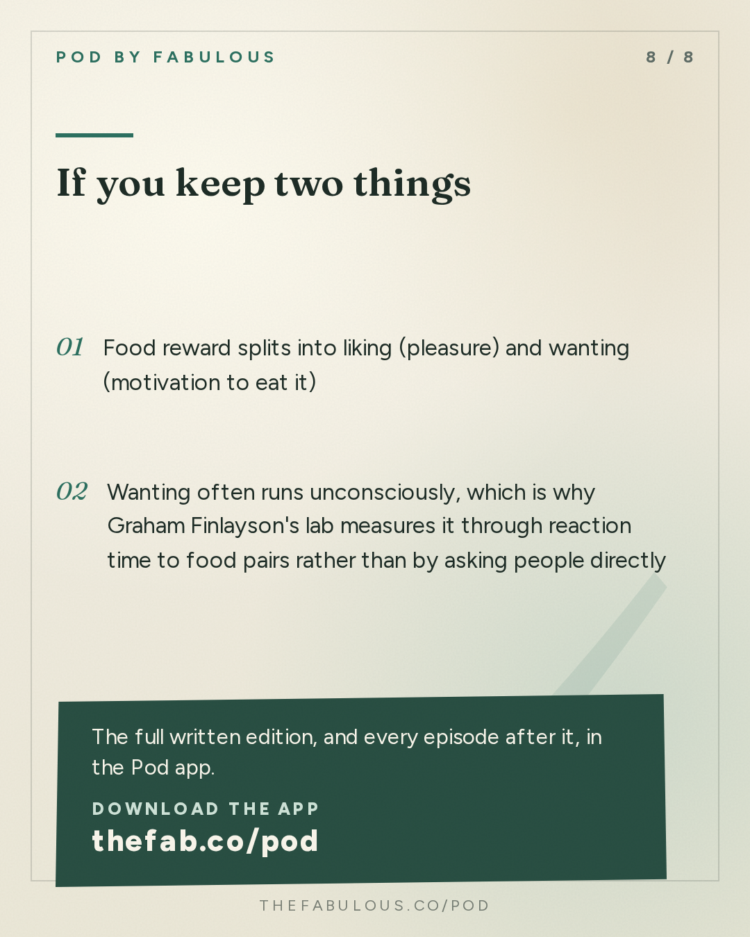 If you keep two things — Sigma Nutrition Radio: #621: Hedonic Overeating, Food Wanting and Impact of Perception – Prof. Graham Finlayson