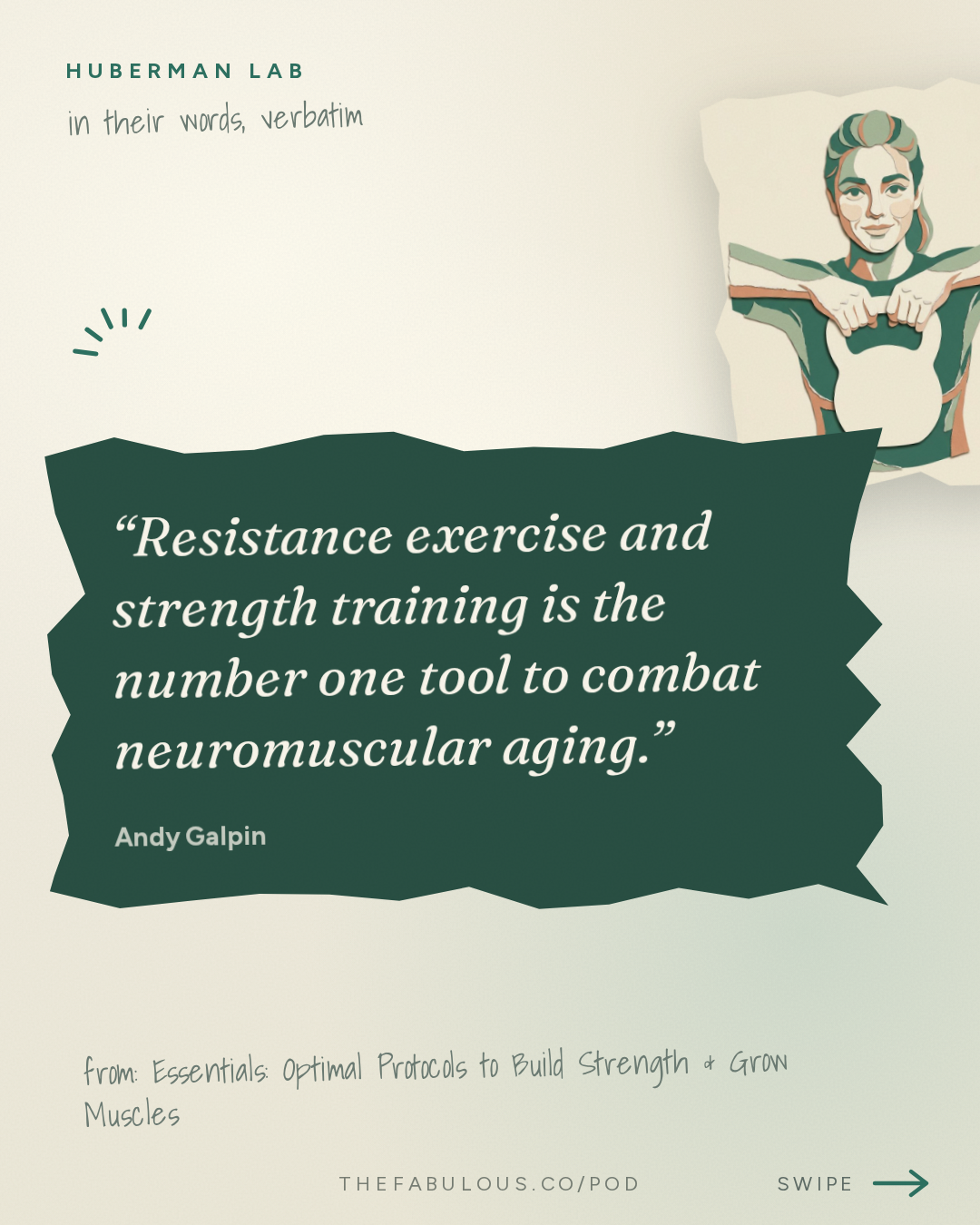 Resistance exercise and strength training is the number one tool to combat neuromuscular aging. — Huberman Lab: Essentials: Optimal Protocols to Build Strength & Grow Muscles | Dr. Andy Galpin