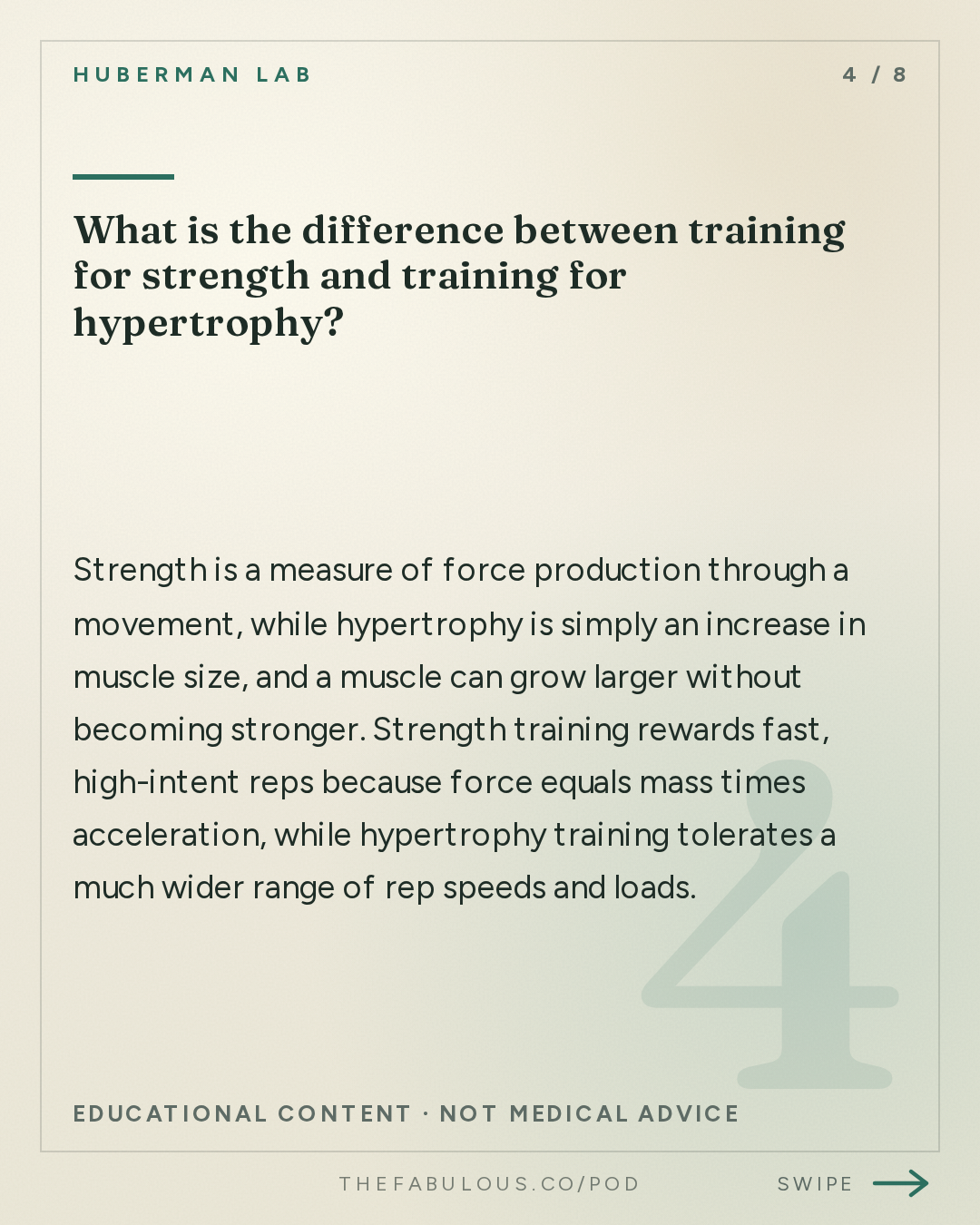 What is the difference between training for strength and training for hypertrophy? — Huberman Lab: Essentials: Optimal Protocols to Build Strength & Grow Muscles | Dr. Andy Galpin