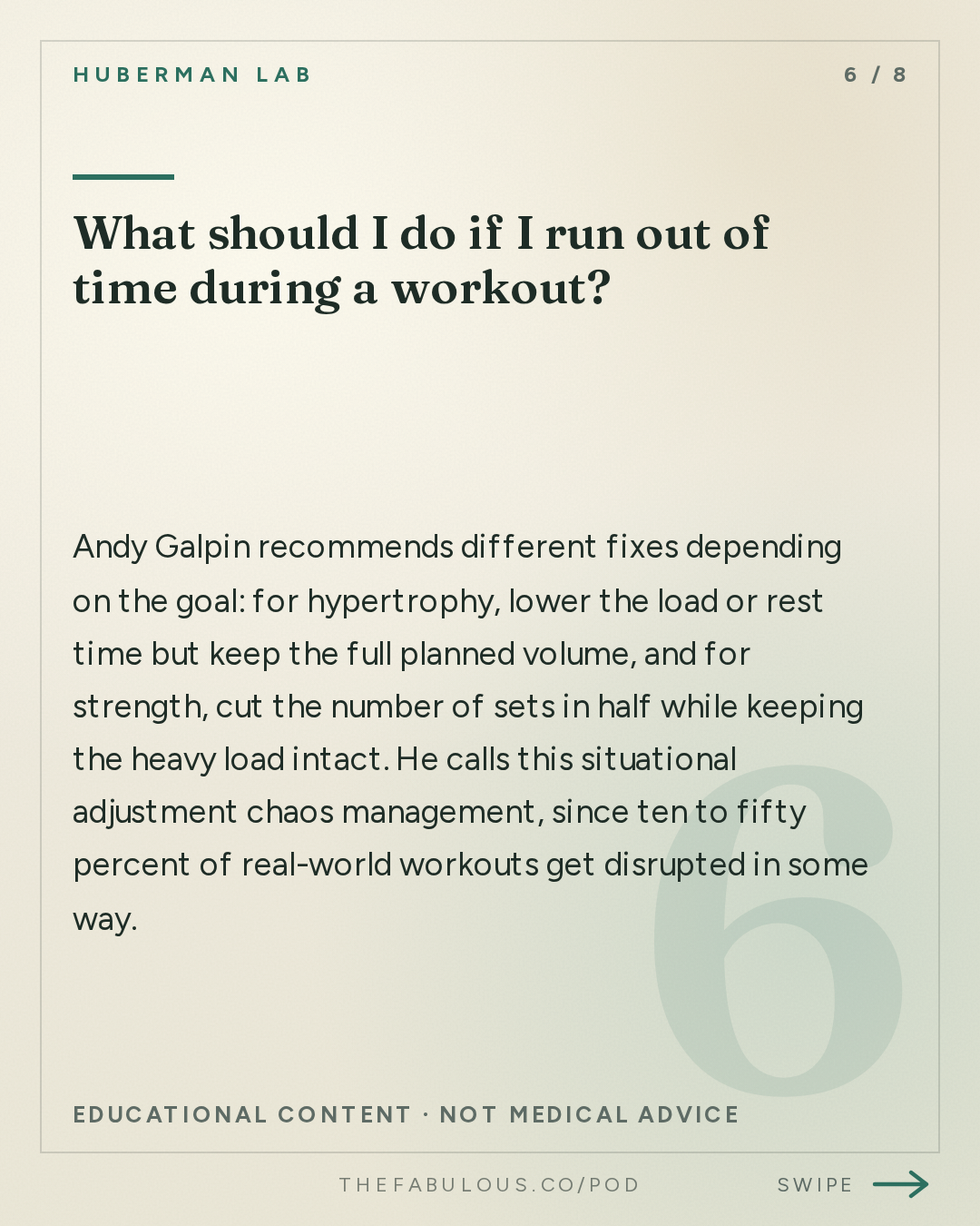 What should I do if I run out of time during a workout? — Huberman Lab: Essentials: Optimal Protocols to Build Strength & Grow Muscles | Dr. Andy Galpin