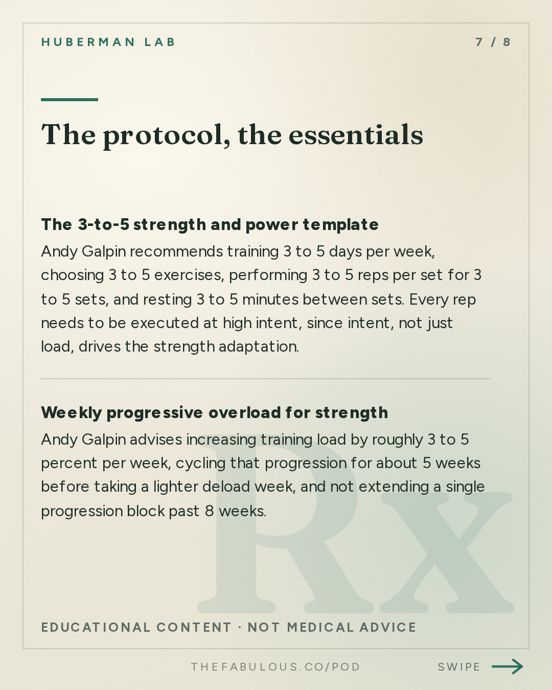 The protocol, the essentials — Huberman Lab: Essentials: Optimal Protocols to Build Strength & Grow Muscles | Dr. Andy Galpin