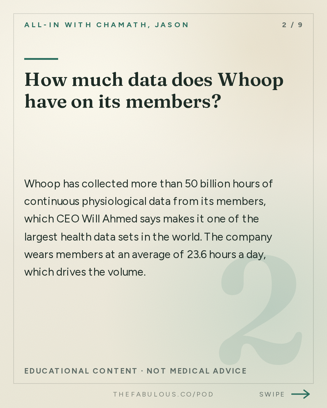 How much data does Whoop have on its members? — All-In with Chamath, Jason, Sacks & Friedberg: WHOOP CEO, Will Ahmed: 50B Hours of Health Data, a 4 Million Member Data Moat, & the FDA Fight