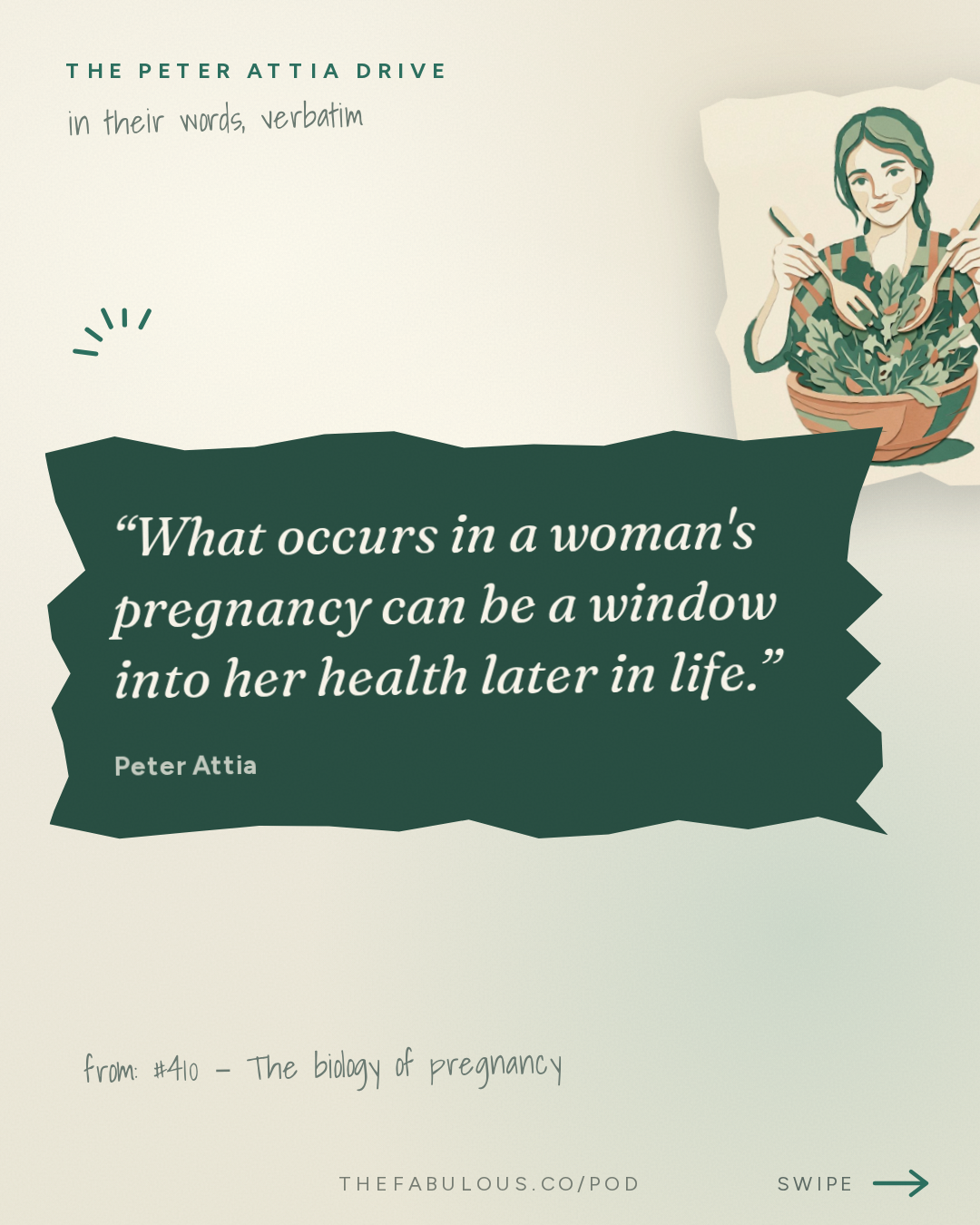 What occurs in a woman's pregnancy can be a window into her health later in life. — The Peter Attia Drive: #410 ‒ The biology of pregnancy: physiologic adaptation, gestational diabetes, preeclampsia, childbirth, and long-term maternal health | Kathryn Gray, M.D., Ph.D.