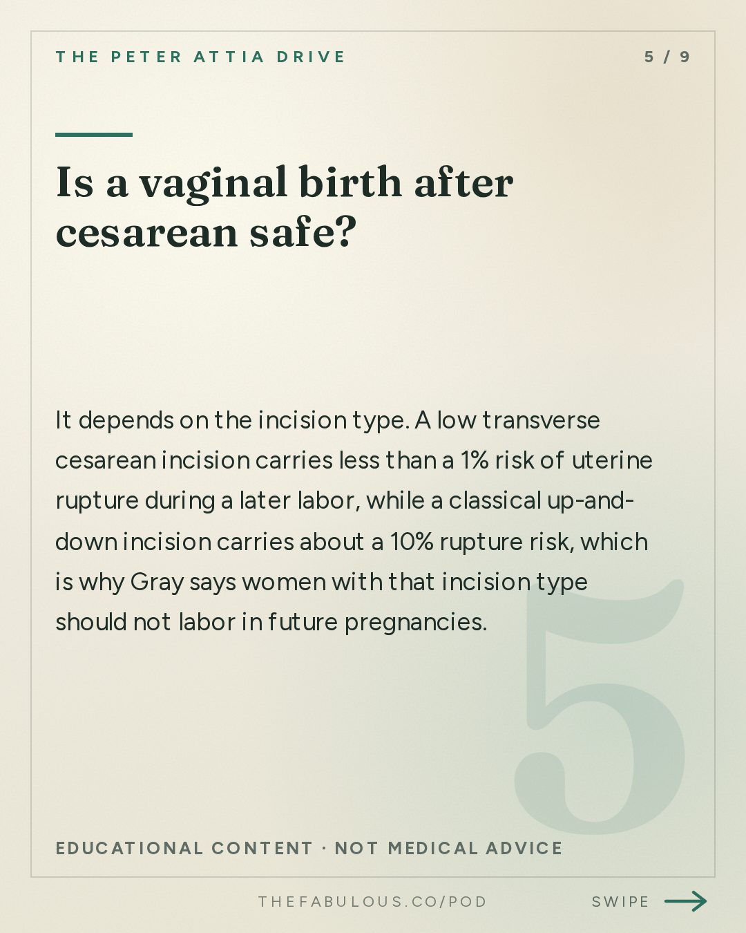 Is a vaginal birth after cesarean safe? — The Peter Attia Drive: #410 ‒ The biology of pregnancy: physiologic adaptation, gestational diabetes, preeclampsia, childbirth, and long-term maternal health | Kathryn Gray, M.D., Ph.D.
