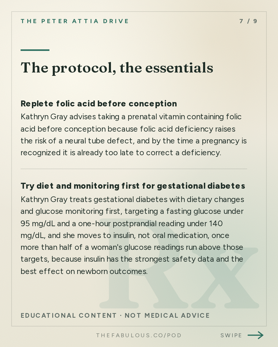 The protocol, the essentials — The Peter Attia Drive: #410 ‒ The biology of pregnancy: physiologic adaptation, gestational diabetes, preeclampsia, childbirth, and long-term maternal health | Kathryn Gray, M.D., Ph.D.