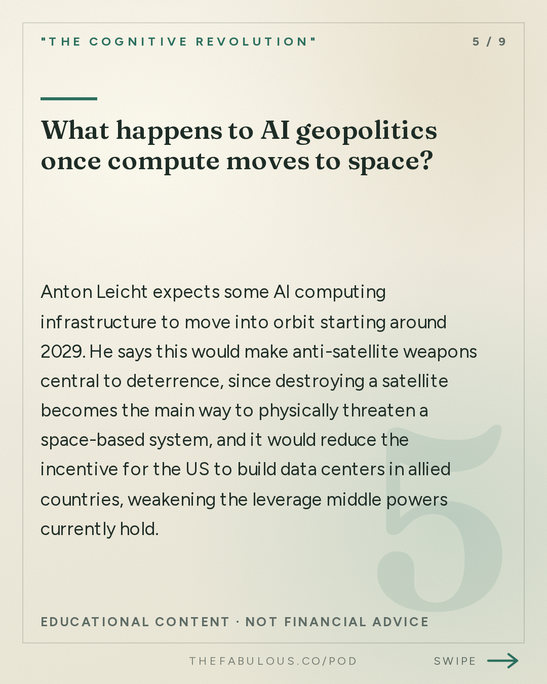 What happens to AI geopolitics once compute moves to space? — "The Cognitive Revolution" : The Balance of AI Power: Anton Leicht on Politics, Pacing Deals, and Muddling Through Well