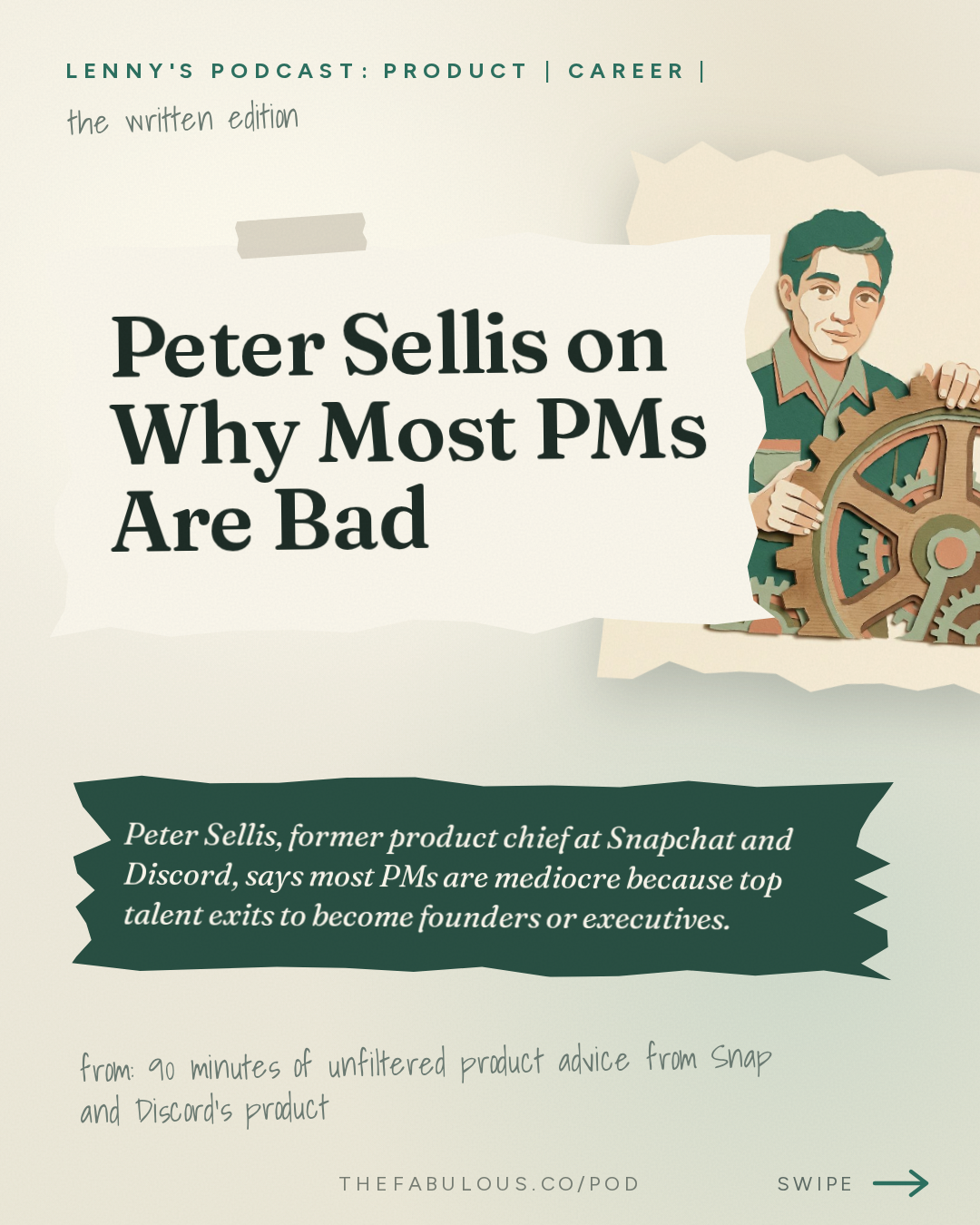 Peter Sellis on Why Most PMs Are Bad — Lenny's Podcast: Product | Career | Growth: 90 minutes of unfiltered product advice from Snap and Discord’s product chief | Peter Sellis
