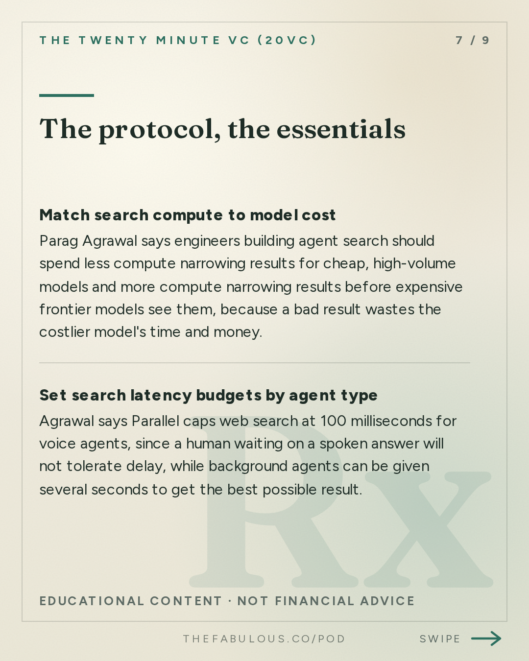 The protocol, the essentials — The Twenty Minute VC (20VC): Venture Capital | Startup Funding | The Pitch: 20VC: Five Predictions for a World of Agents | The Ads Business Model Will Die | Biggest Lessons from Working with Elon Musk at Twitter with Parag Agrawal, Parallel