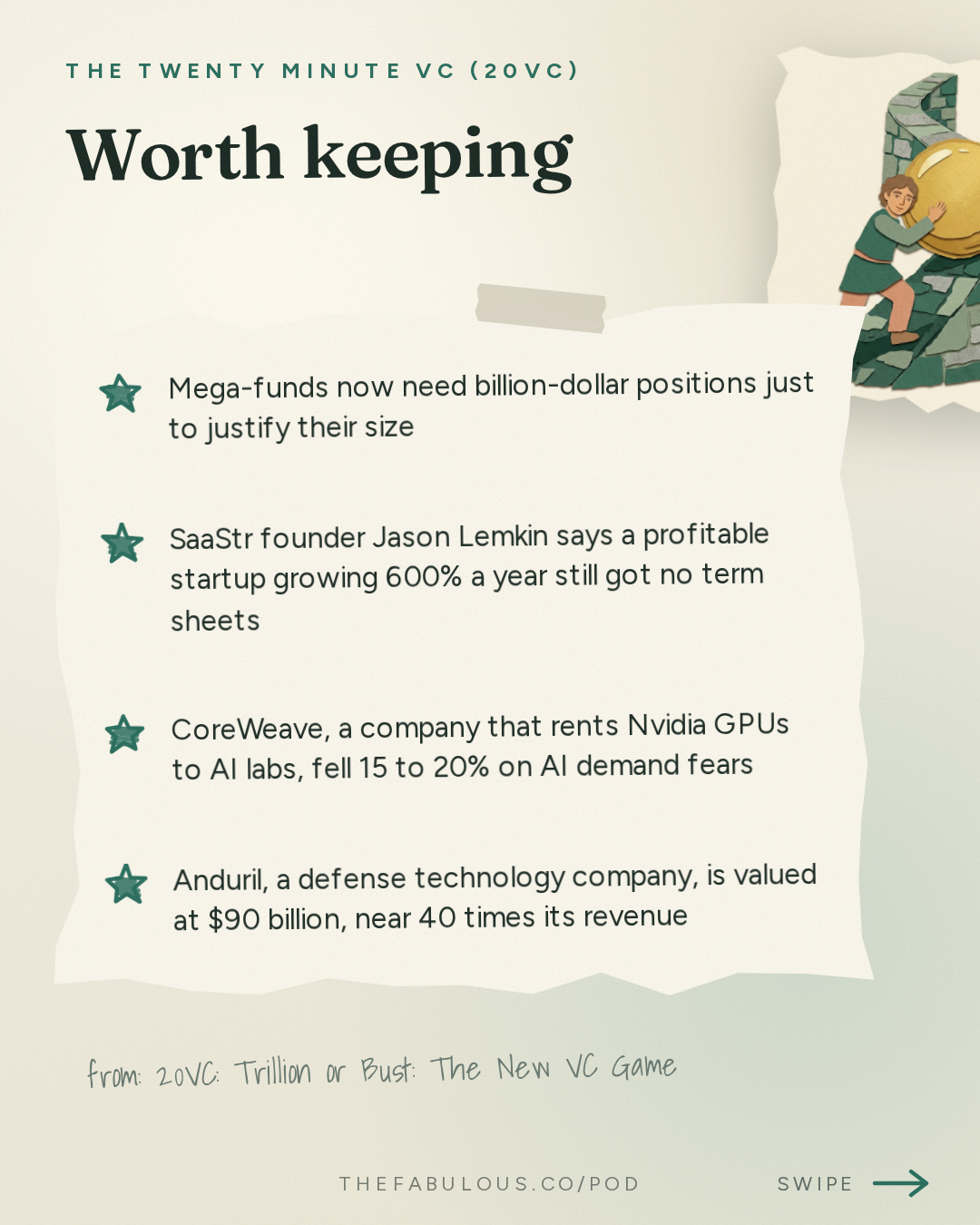Worth keeping — The Twenty Minute VC (20VC): Venture Capital | Startup Funding | The Pitch: 20VC: Trillion or Bust: The New VC Game | Coreweave Sell-Off Creates Panic | Town at $1B, Anduril at $90B: Revenue Multiples Out of Control | General Atlantic Eyes IPO & Modal Raises $750M at $15.75B