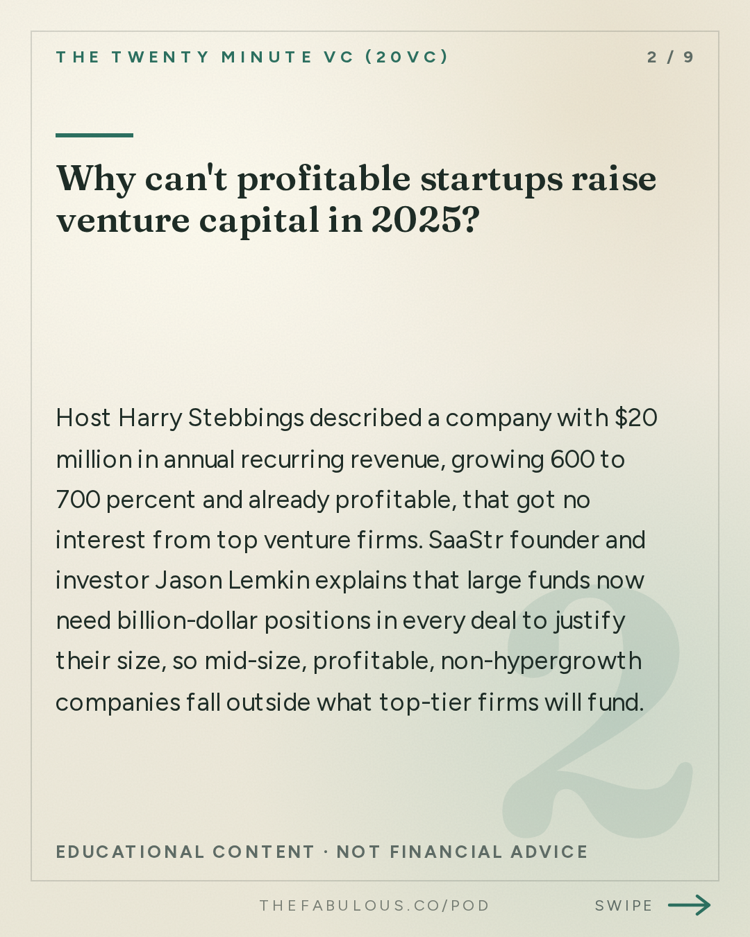 Why can't profitable startups raise venture capital in 2025? — The Twenty Minute VC (20VC): Venture Capital | Startup Funding | The Pitch: 20VC: Trillion or Bust: The New VC Game | Coreweave Sell-Off Creates Panic | Town at $1B, Anduril at $90B: Revenue Multiples Out of Control | General Atlantic Eyes IPO & Modal Raises $750M at $15.75B
