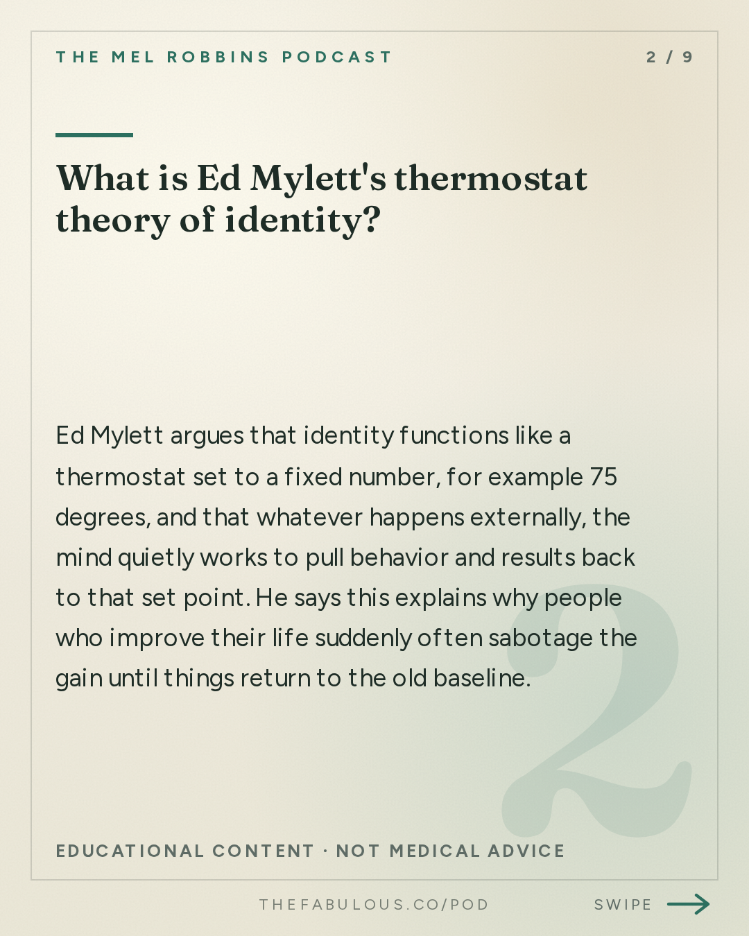 What is Ed Mylett's thermostat theory of identity? — The Mel Robbins Podcast: It’s Not Too Late: The 5 Shifts That Will Change the Rest of Your Year with Ed Mylett
