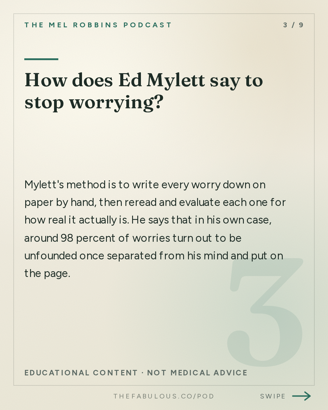 How does Ed Mylett say to stop worrying? — The Mel Robbins Podcast: It’s Not Too Late: The 5 Shifts That Will Change the Rest of Your Year with Ed Mylett