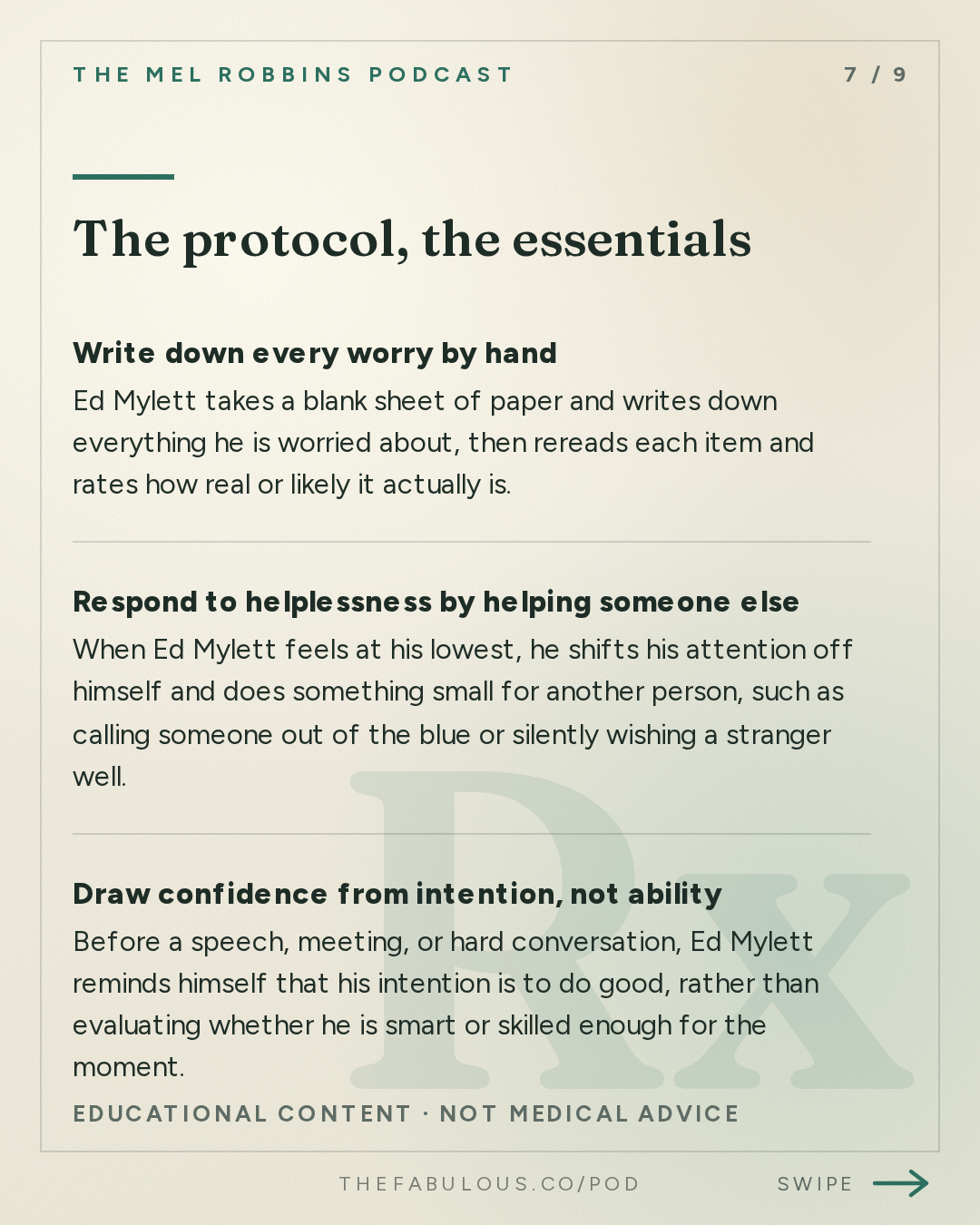 The protocol, the essentials — The Mel Robbins Podcast: It’s Not Too Late: The 5 Shifts That Will Change the Rest of Your Year with Ed Mylett