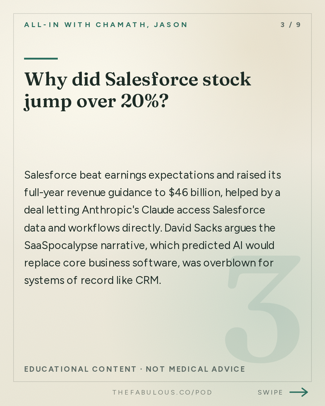 Why did Salesforce stock jump over 20%? — All-In with Chamath, Jason, Sacks & Friedberg: Nvidia's Historic Quarter, SaaS Comeback, Bessent vs Druck, America's Debt Crisis, Cancer Vaccine