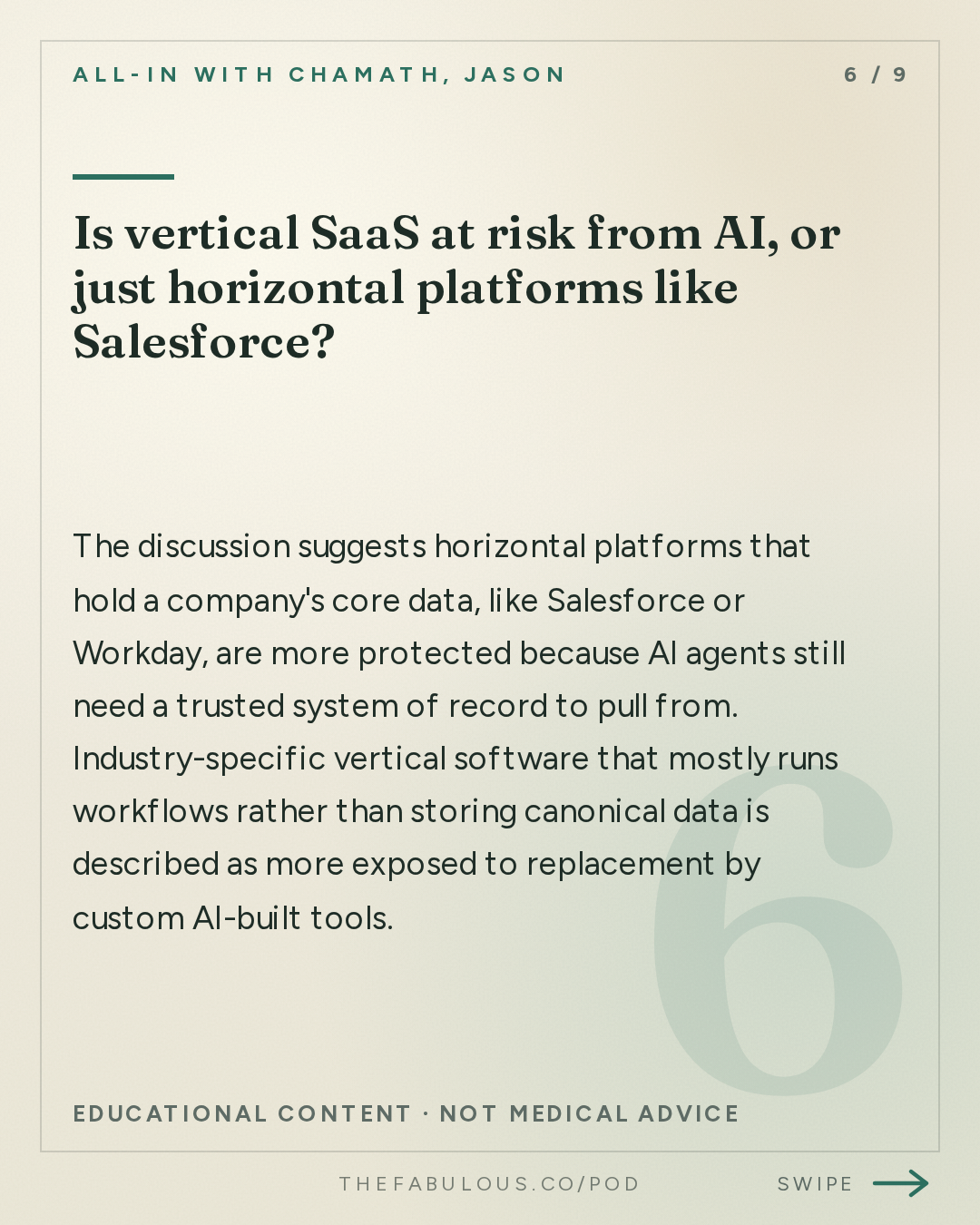 Is vertical SaaS at risk from AI, or just horizontal platforms like Salesforce? — All-In with Chamath, Jason, Sacks & Friedberg: Nvidia's Historic Quarter, SaaS Comeback, Bessent vs Druck, America's Debt Crisis, Cancer Vaccine