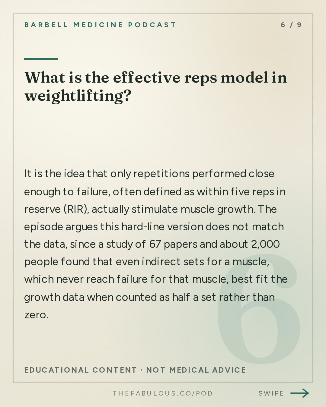 What is the effective reps model in weightlifting? — Barbell Medicine Podcast: Is It Safe to Train When the Air Is Full of Wildfire Smoke?
