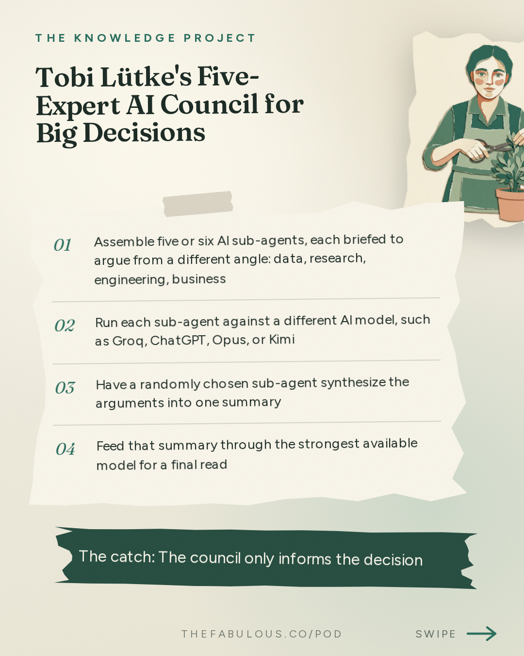 Tobi Lütke's Five-Expert AI Council for Big Decisions — The Knowledge Project: Tobi Lütke: AI Agents, Better Decisions, and the Future of Work