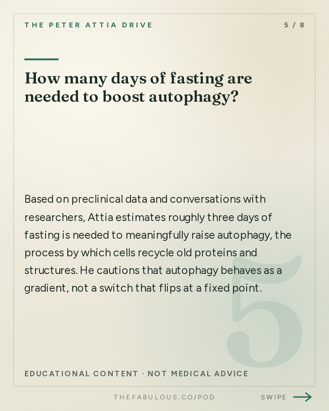 How many days of fasting are needed to boost autophagy? — The Peter Attia Drive: #411 ‒ AMA #90: Strong convictions, loosely held: how Peter's views on fasting, keto, metformin, rapamycin, whole-body MRI, and exercise have changed