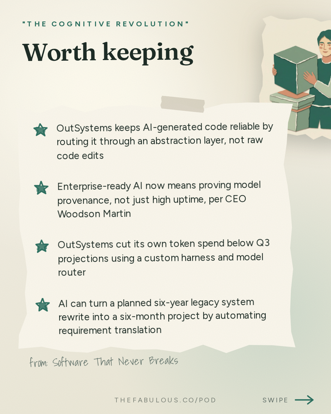 Worth keeping — "The Cognitive Revolution" : Software That Never Breaks: OutSystems CEO Woodson Martin on Building Enterprise-Grade Apps at ...