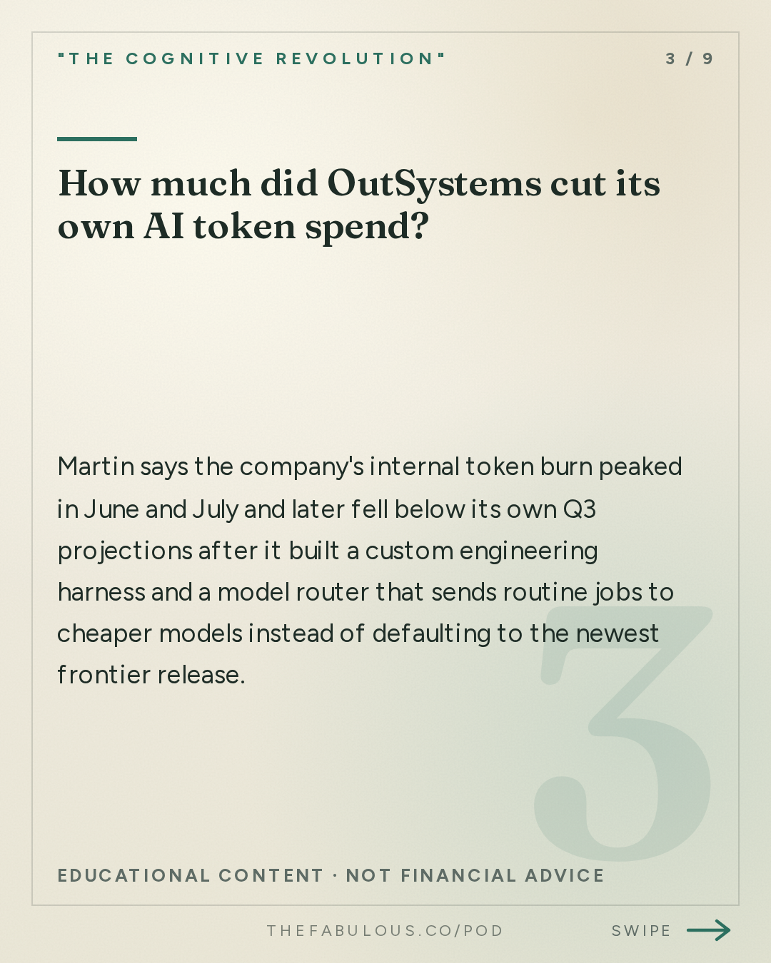 How much did OutSystems cut its own AI token spend? — "The Cognitive Revolution" : Software That Never Breaks: OutSystems CEO Woodson Martin on Building Enterprise-Grade Apps at ...