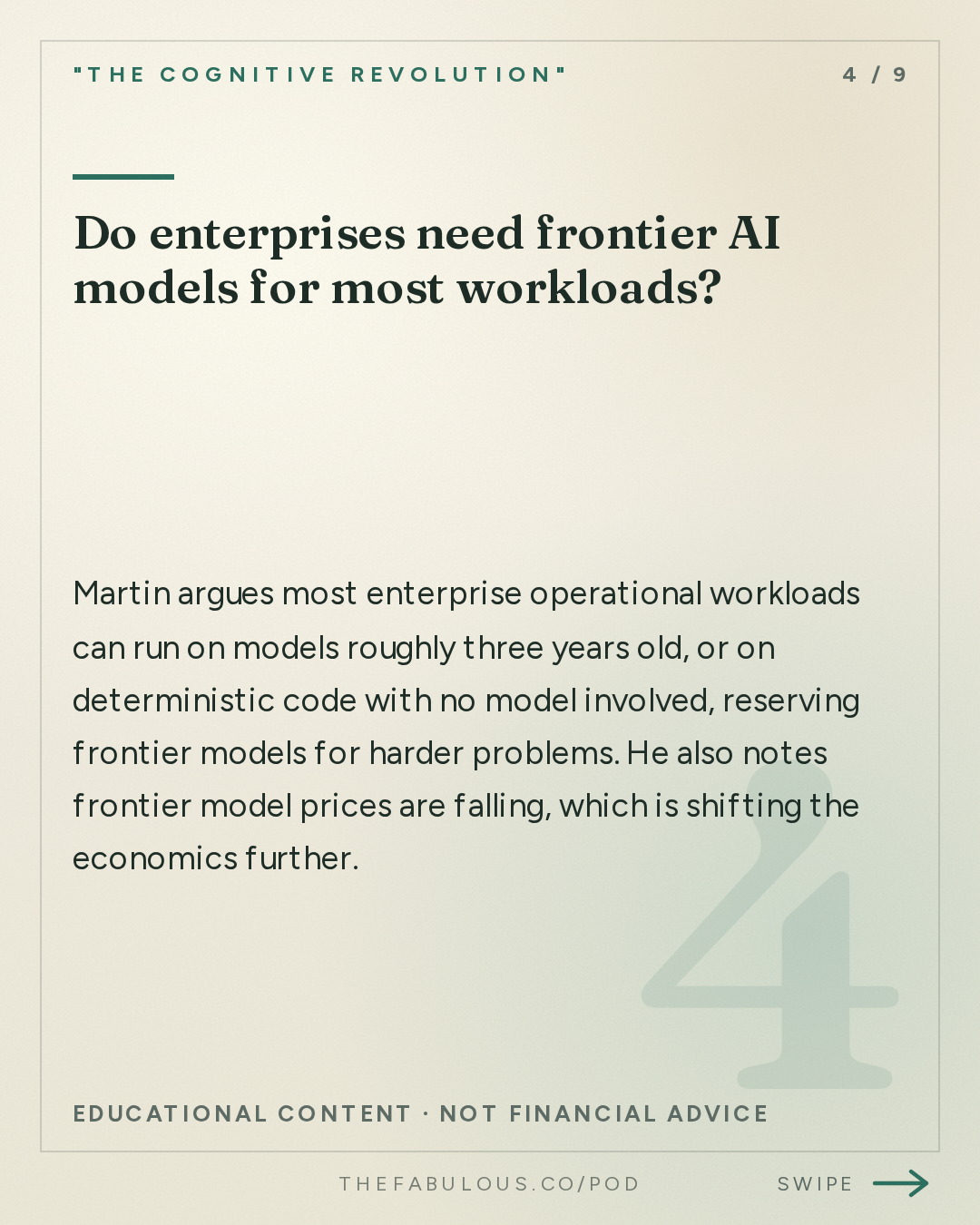 Do enterprises need frontier AI models for most workloads? — "The Cognitive Revolution" : Software That Never Breaks: OutSystems CEO Woodson Martin on Building Enterprise-Grade Apps at ...