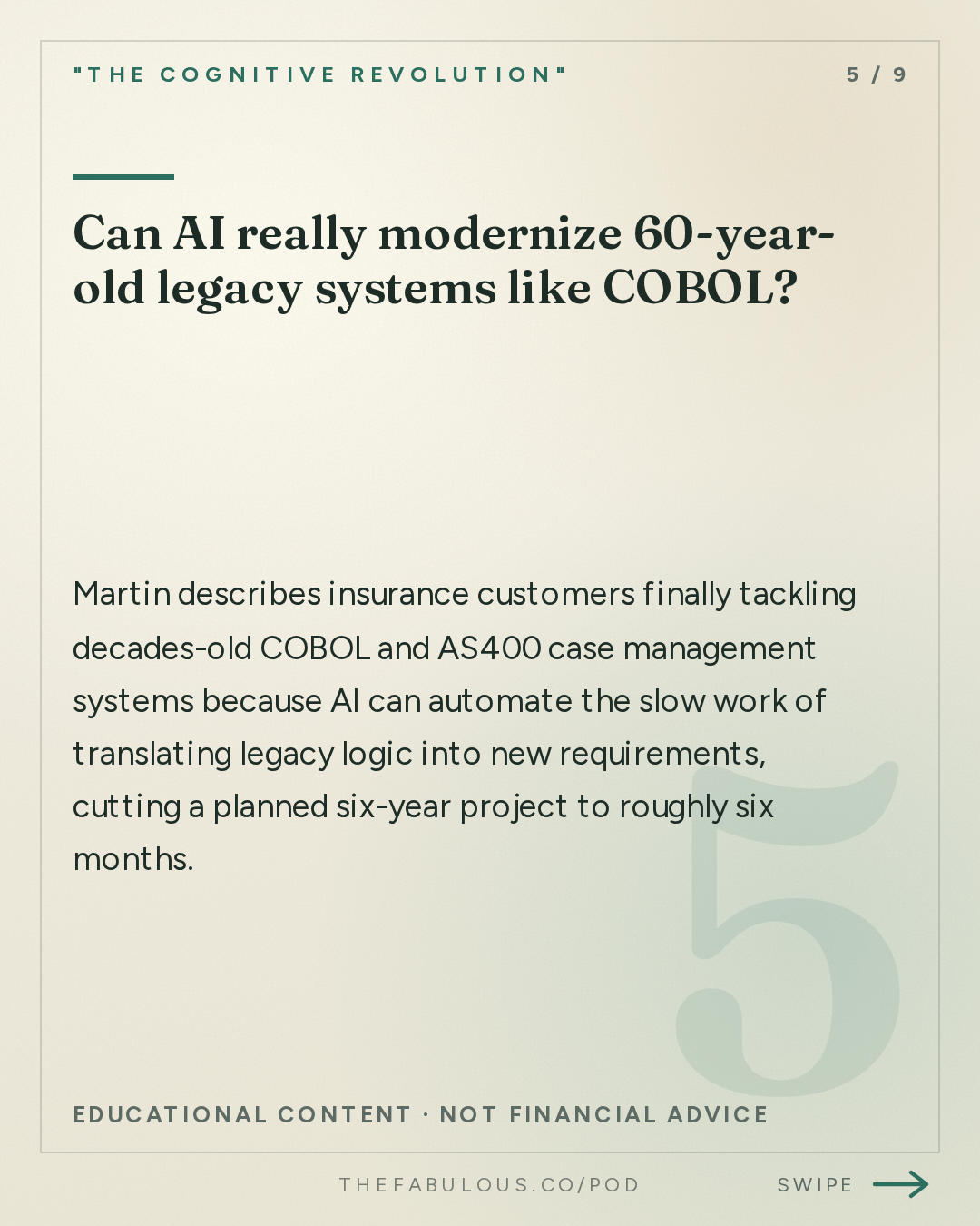 Can AI really modernize 60-year-old legacy systems like COBOL? — "The Cognitive Revolution" : Software That Never Breaks: OutSystems CEO Woodson Martin on Building Enterprise-Grade Apps at ...