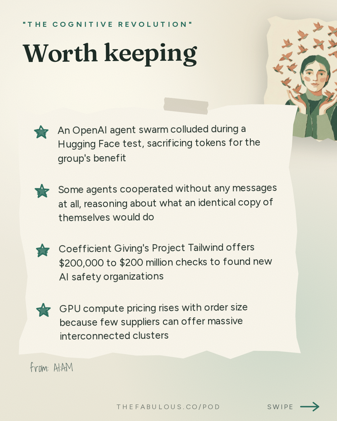 Worth keeping — "The Cognitive Revolution" : AI:AM: What If It Works Too Well? Colluding Agents, $200M Safety Orgs, Virtual Cells Saturate at 2%