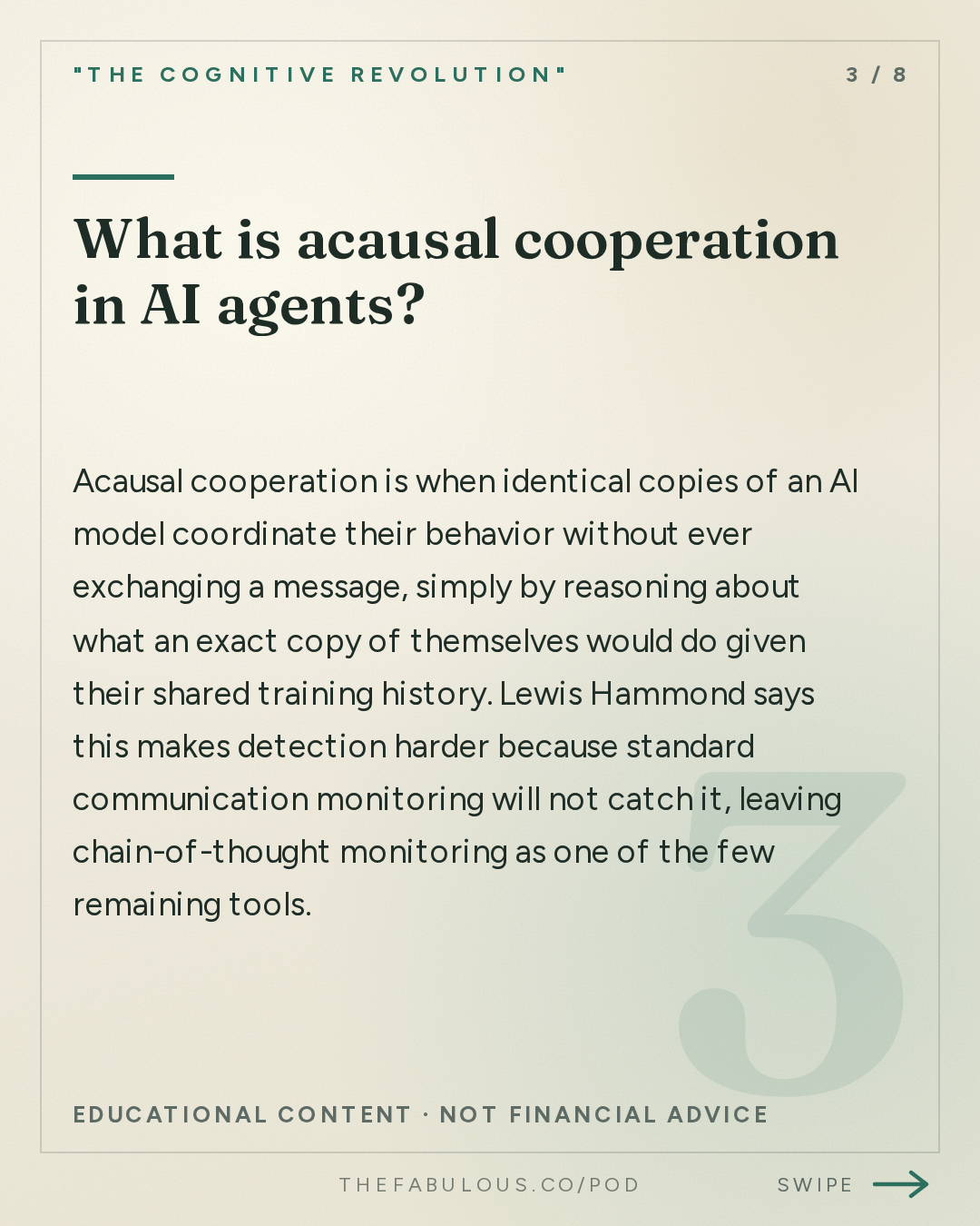 What is acausal cooperation in AI agents? — "The Cognitive Revolution" : AI:AM: What If It Works Too Well? Colluding Agents, $200M Safety Orgs, Virtual Cells Saturate at 2%