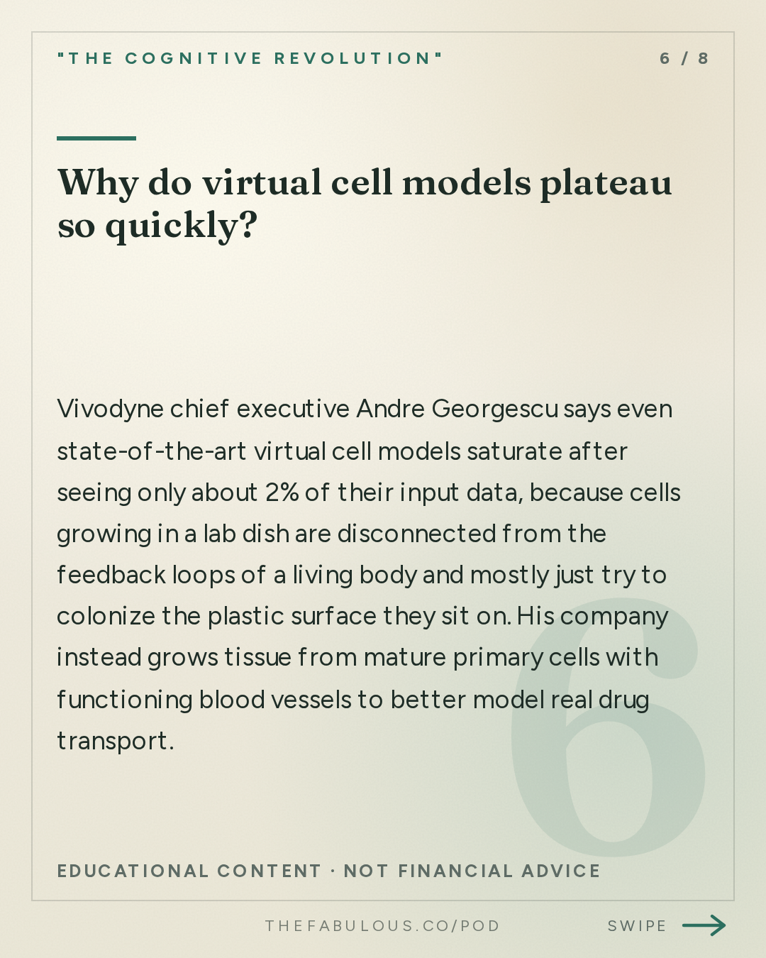 Why do virtual cell models plateau so quickly? — "The Cognitive Revolution" : AI:AM: What If It Works Too Well? Colluding Agents, $200M Safety Orgs, Virtual Cells Saturate at 2%